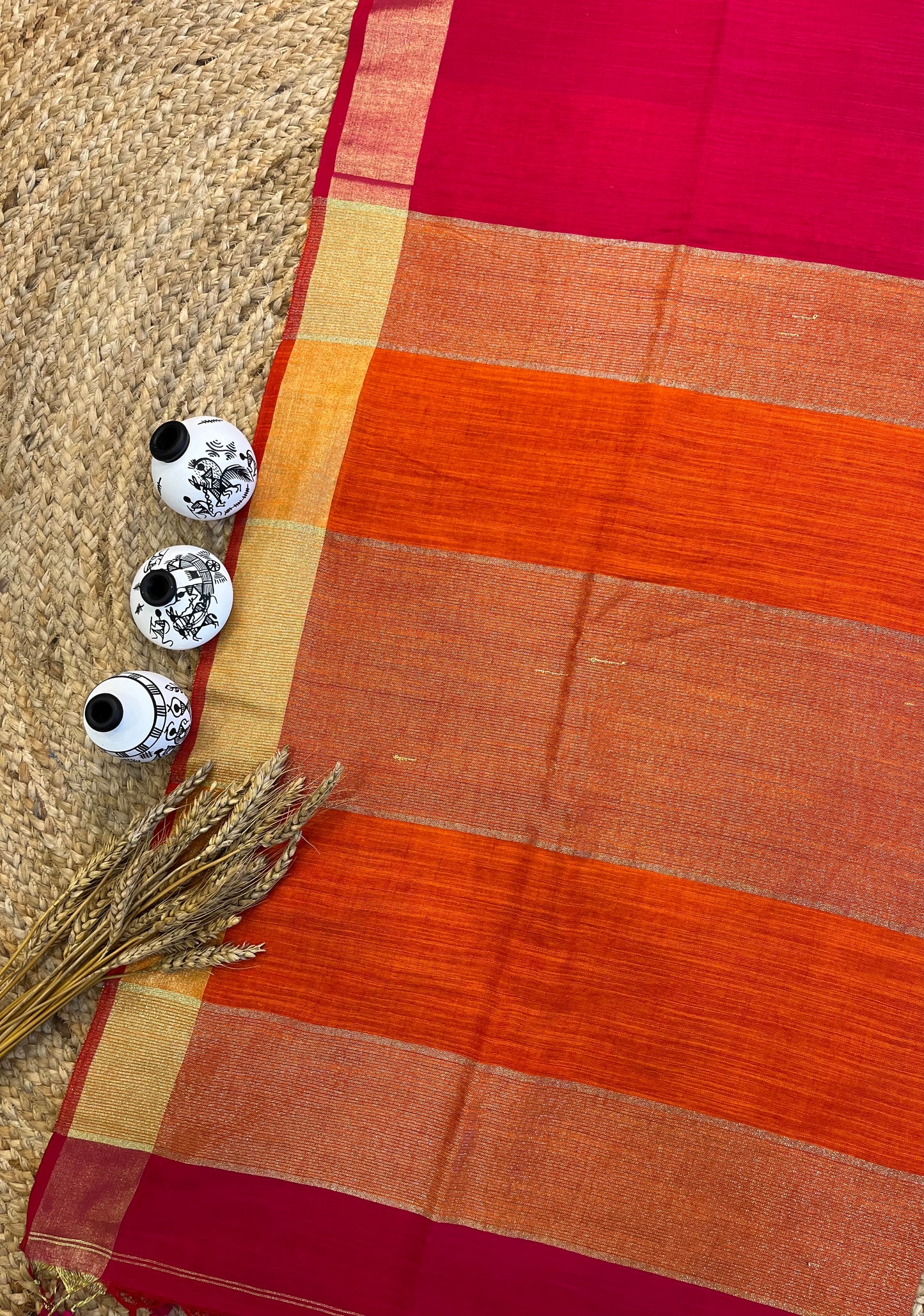 Vibrant Fusion Linen Saree - WEVOW