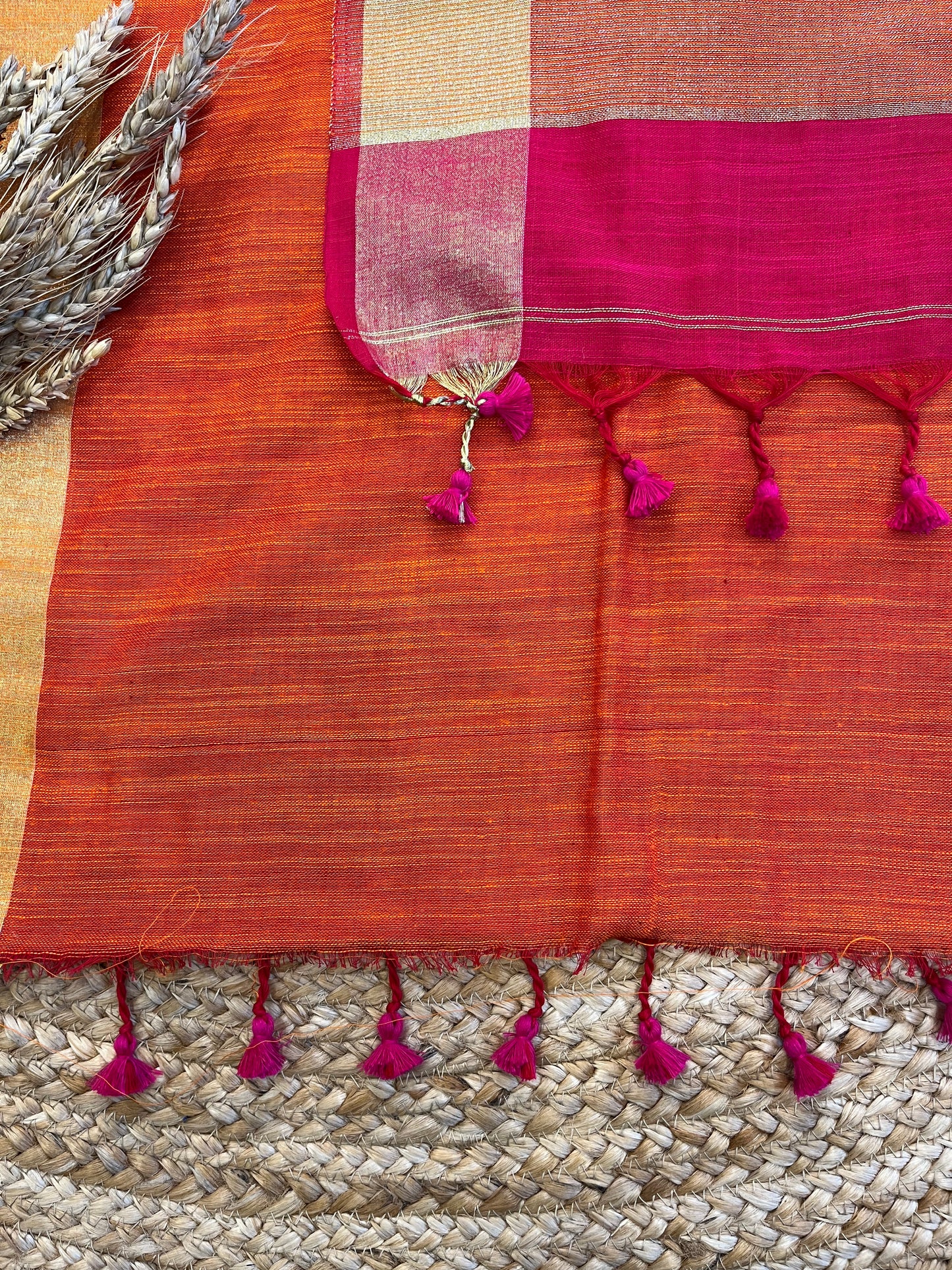 Vibrant Fusion Linen Saree - WEVOW