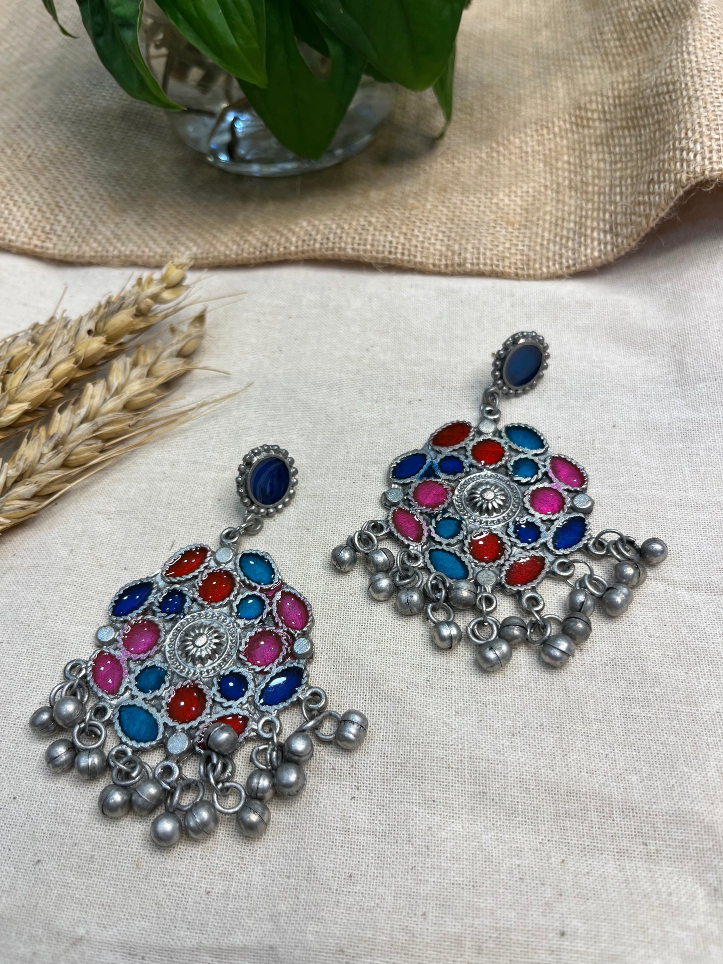Silver Floral Drop Earrings with Pearl Accents - WEVOW