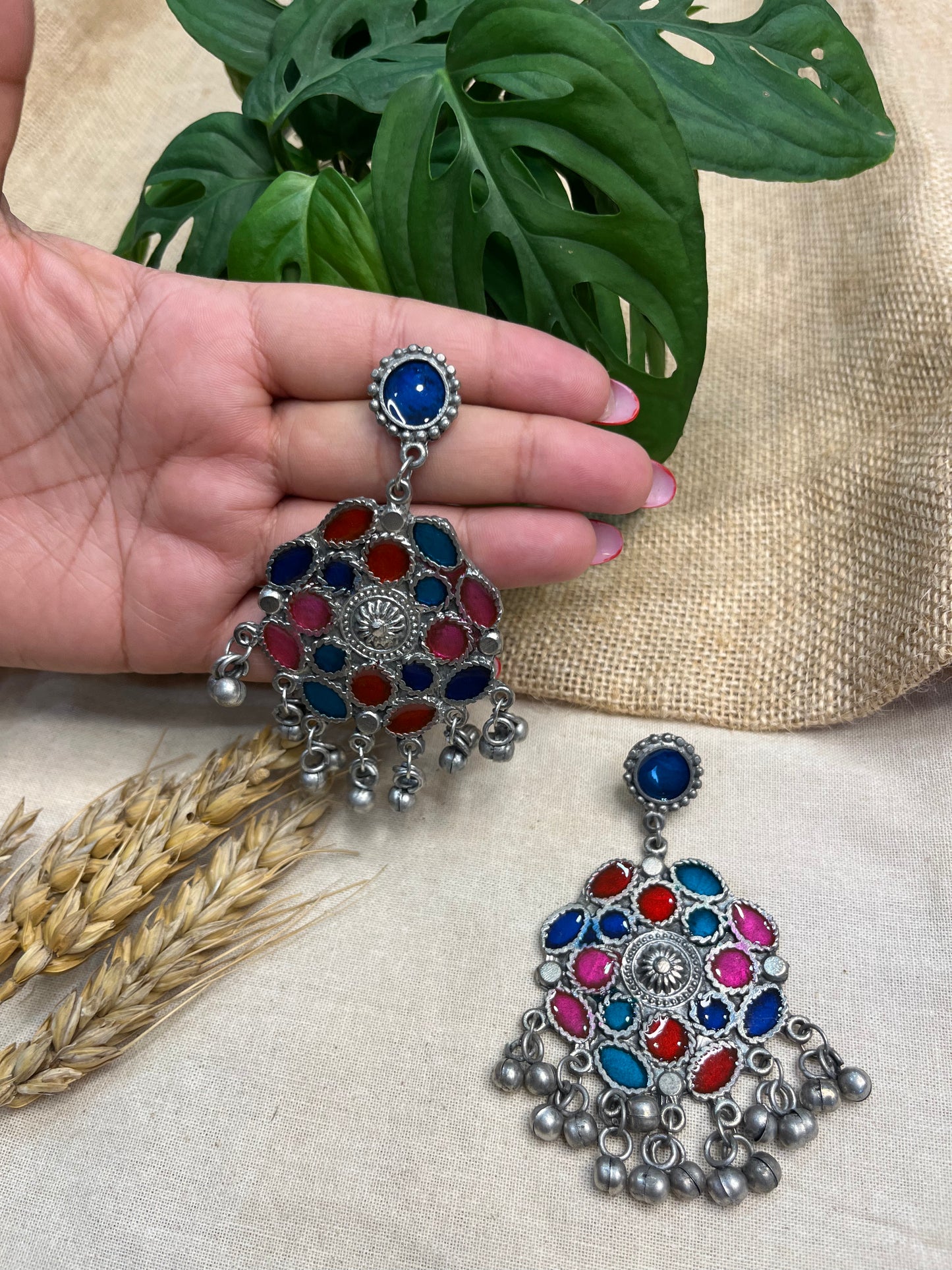 Silver Floral Drop Earrings with Pearl Accents - WEVOW