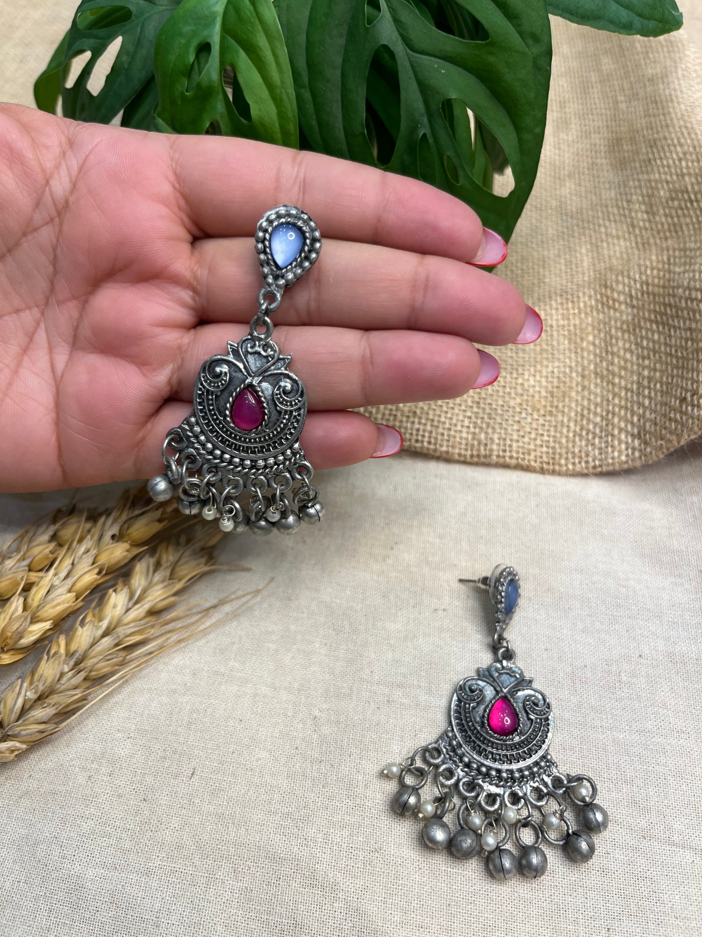 Vintage stone and Crystal Drop Earrings - WEVOW