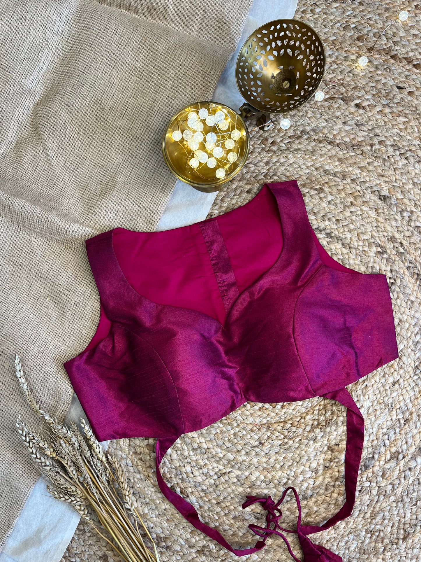 Royal Orchid Backless Blouse - WEVOW