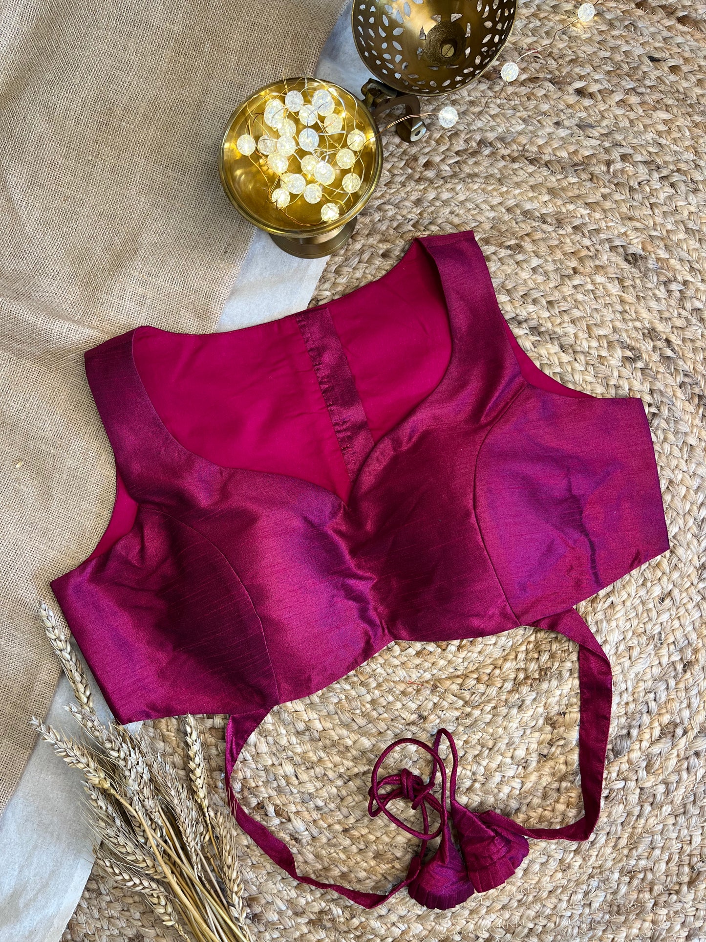 Royal Orchid Backless Blouse - WEVOW