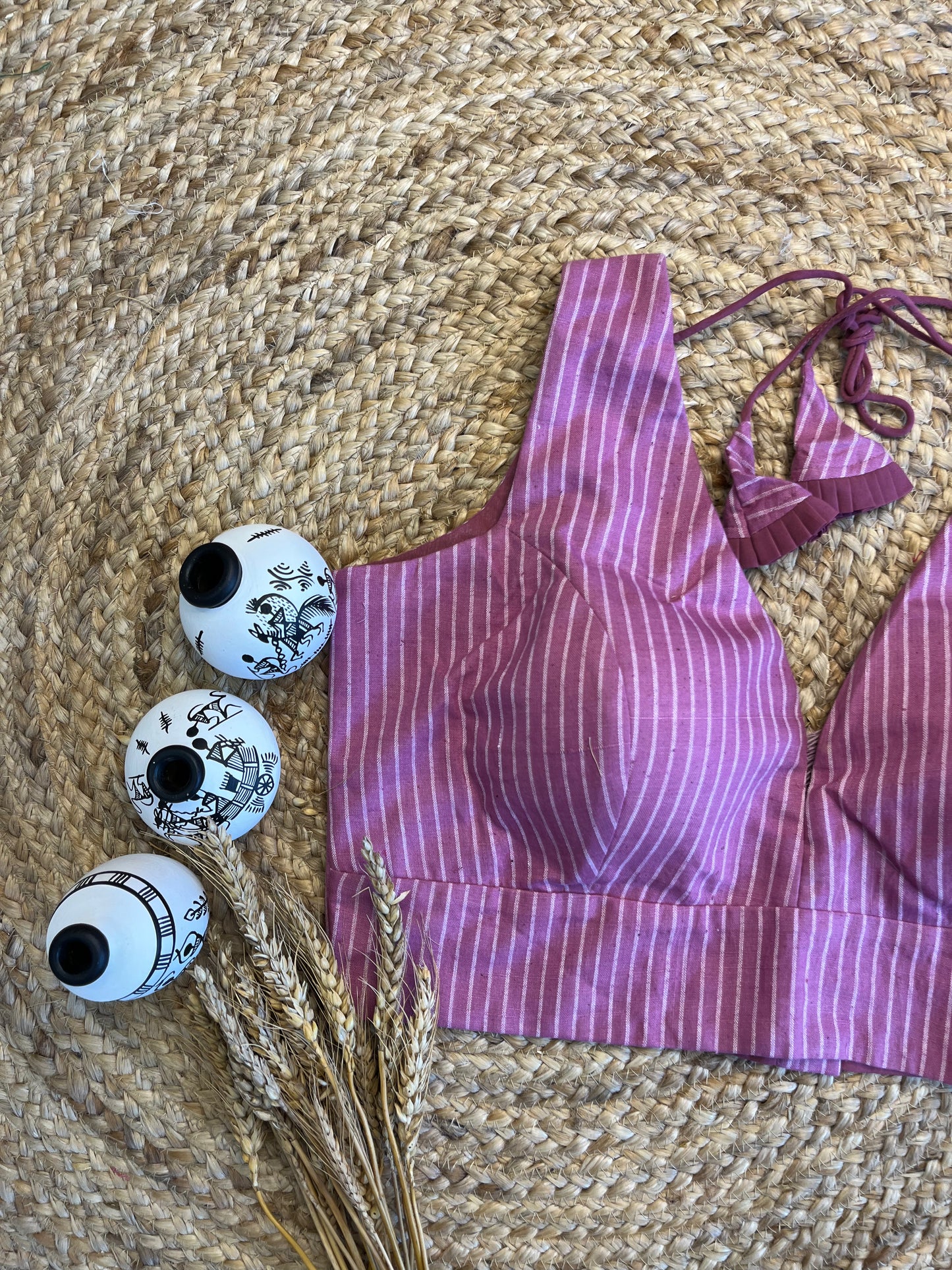 Vibrant Magenta V-Neck Sleeveless Blouse - WEVOW