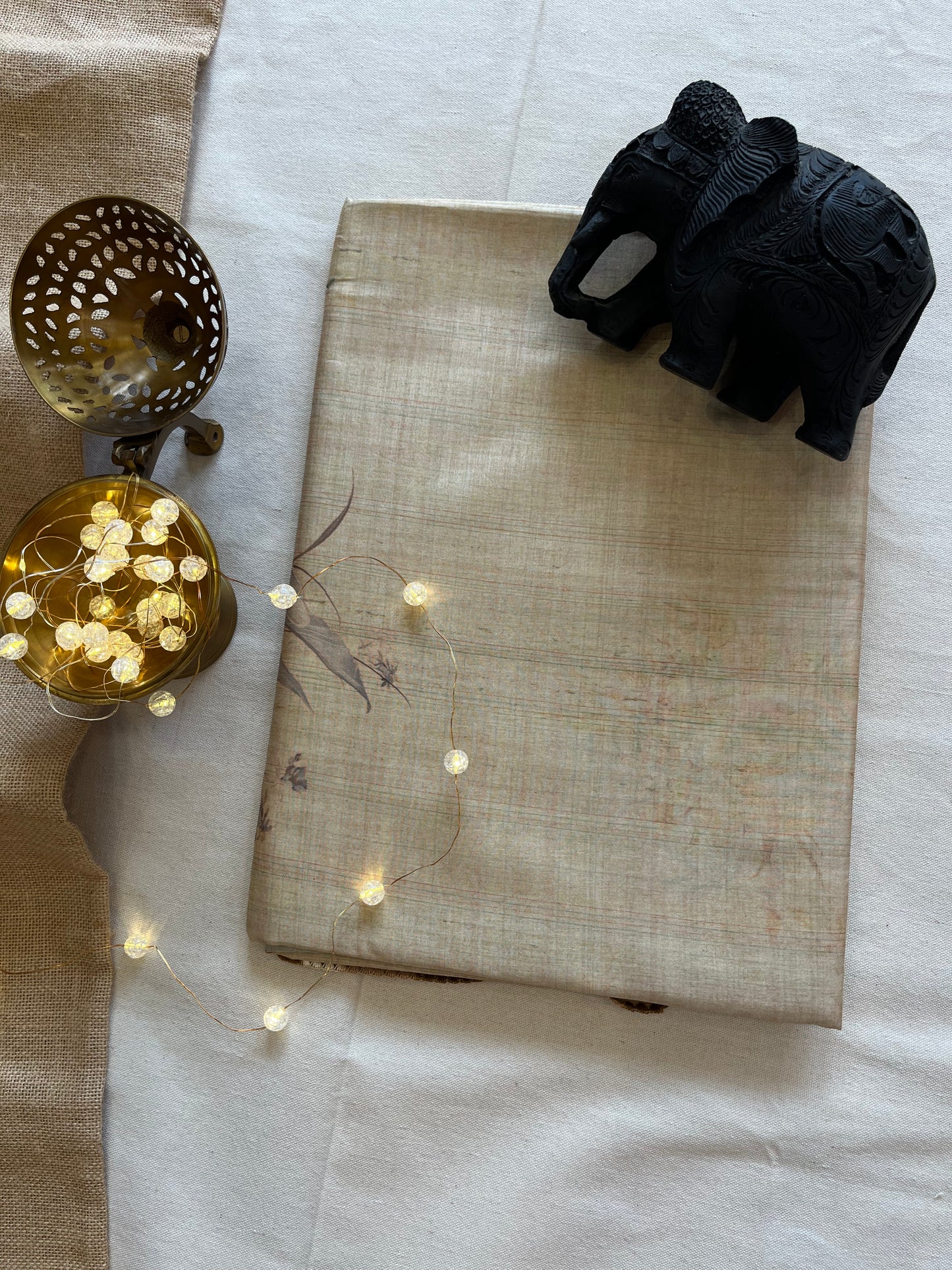 Exquisite Tussar Silk Saree with Parsi Threadwork – Luxurious Heritage