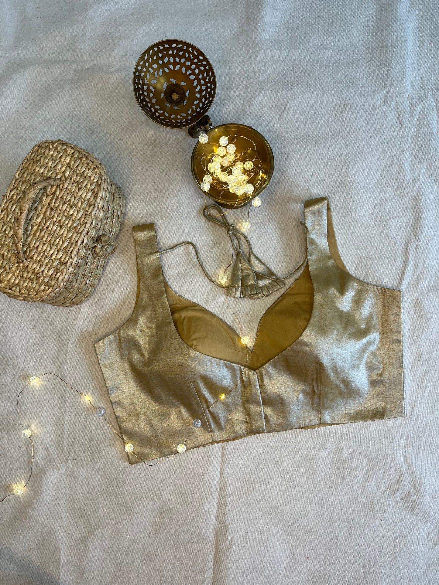 Tissue silk Tissue sleeveless in Champagne