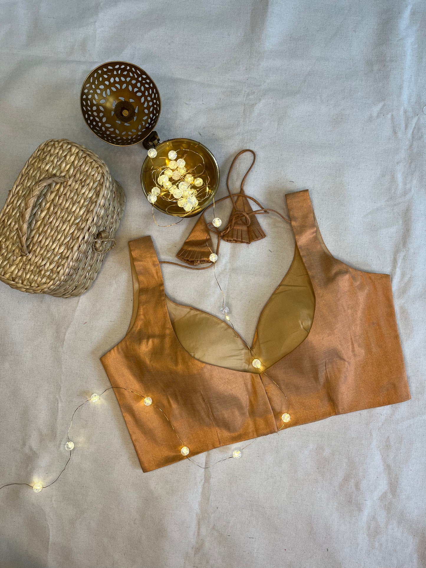 Tissue silk Tissue sleeveless in Copper