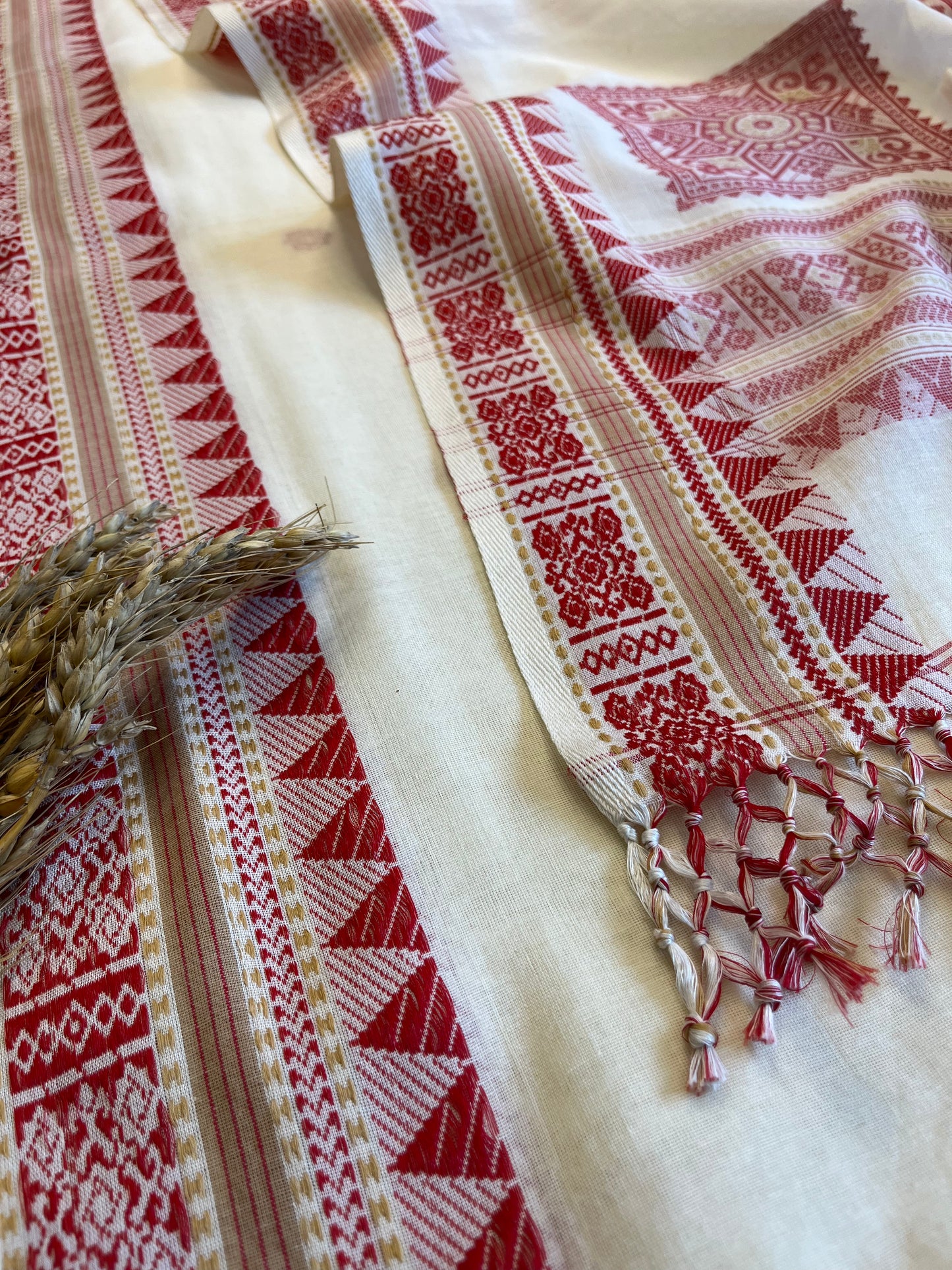 Crimson Charm Handwoven Cotton Saree - WEVOW