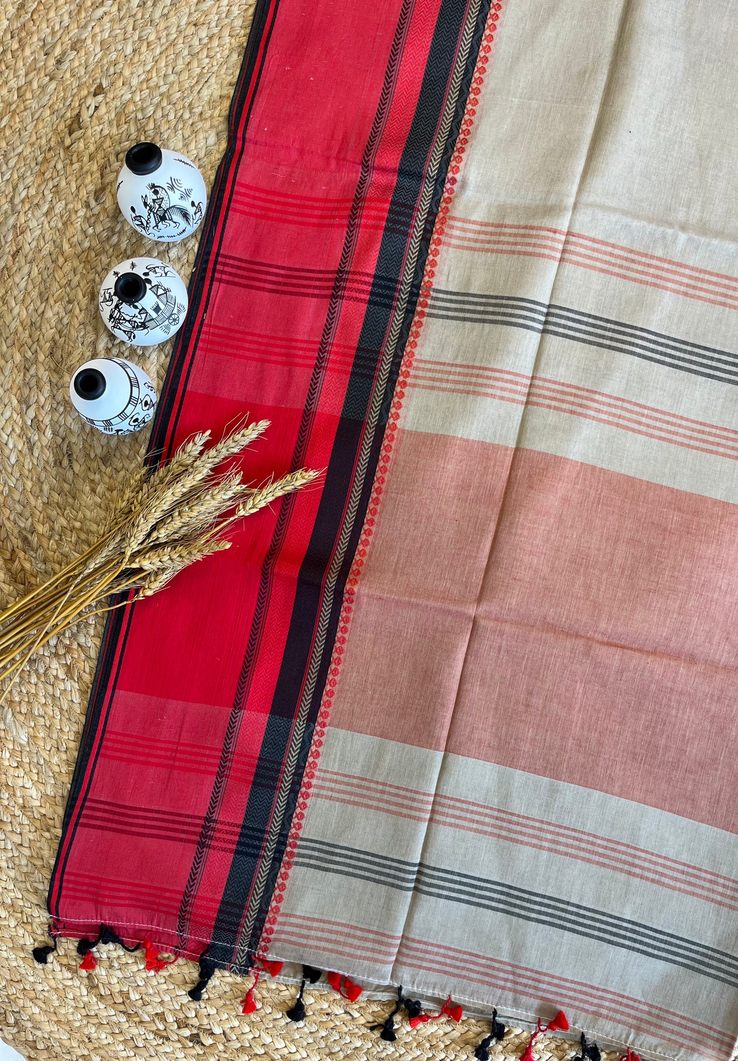 Crimson Rhapsody Cotton Saree - WEVOW