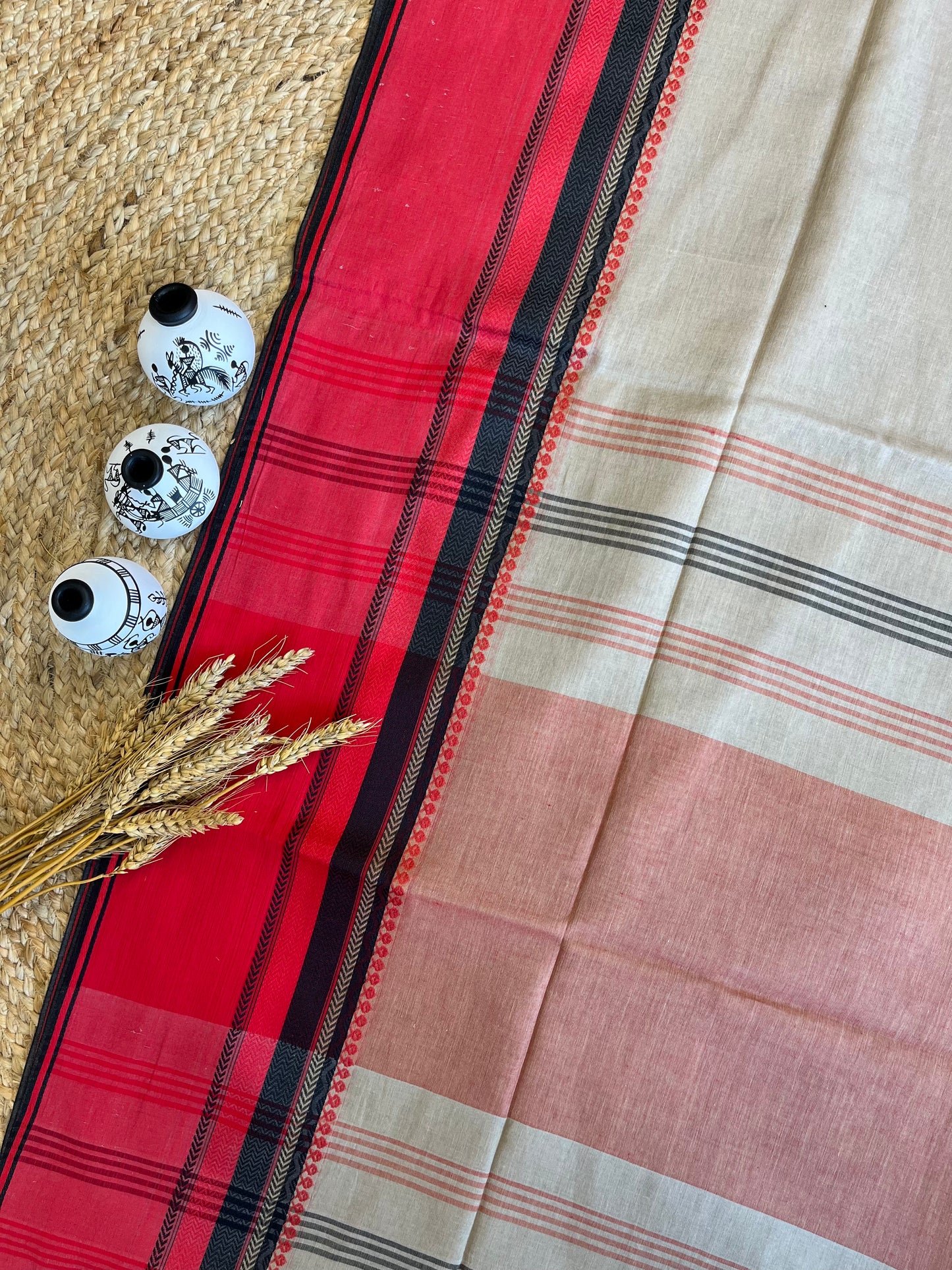 Crimson Rhapsody Cotton Saree - WEVOW