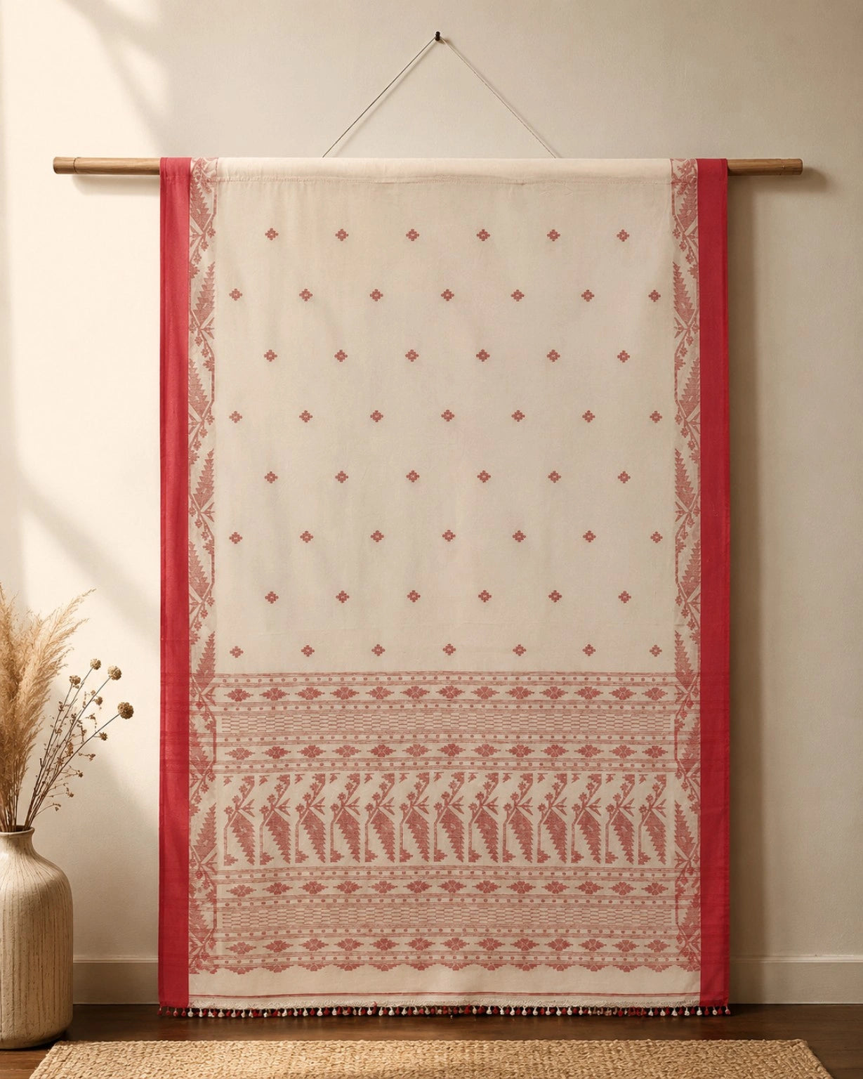Tangail Handloom Saree with Traditional Floral Border Design