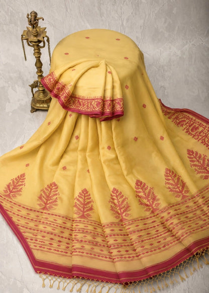 Saree with Traditional Tree Motif Border