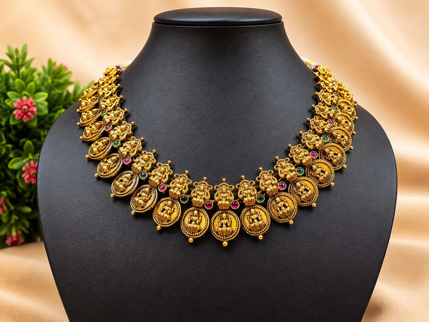 Traditional Coin Temple Jewellery Set for Women