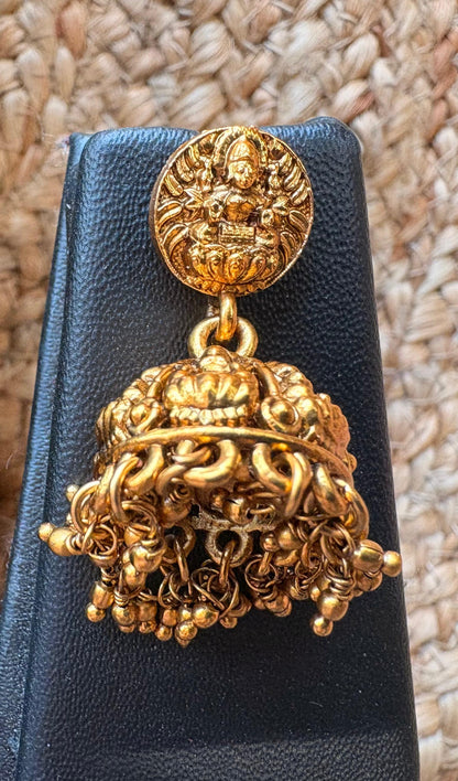 Antique Temple Choker Jewellery Set with Jhumka Earrings