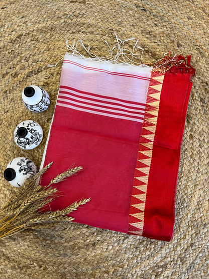 Festive Fiesta Linen Jamdani Saree - WEVOW