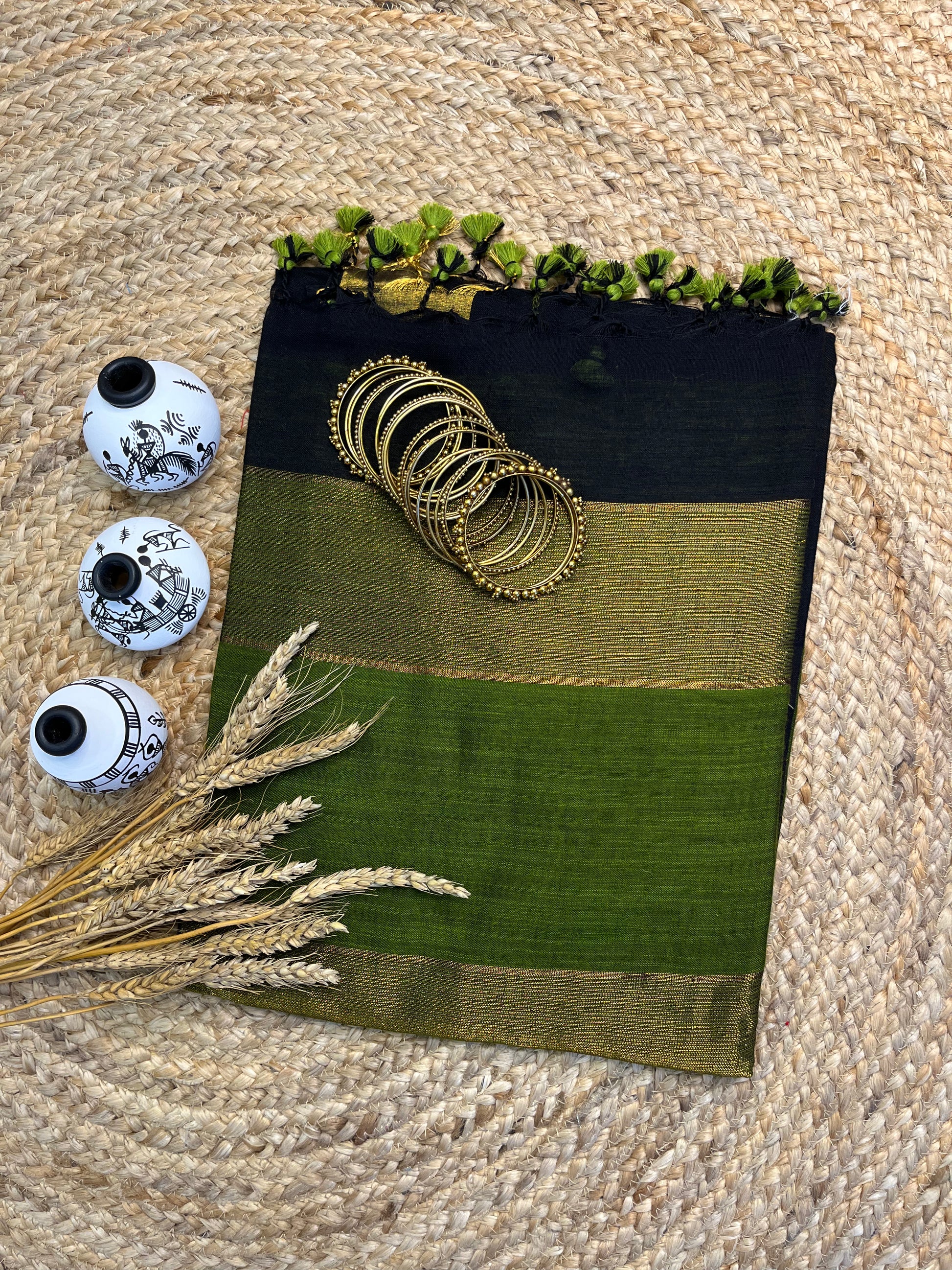 Sunshine and Spice Linen Saree - WEVOW