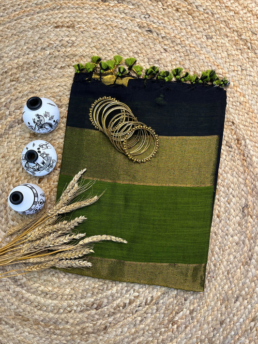 Sunshine and Spice Linen Saree - WEVOW