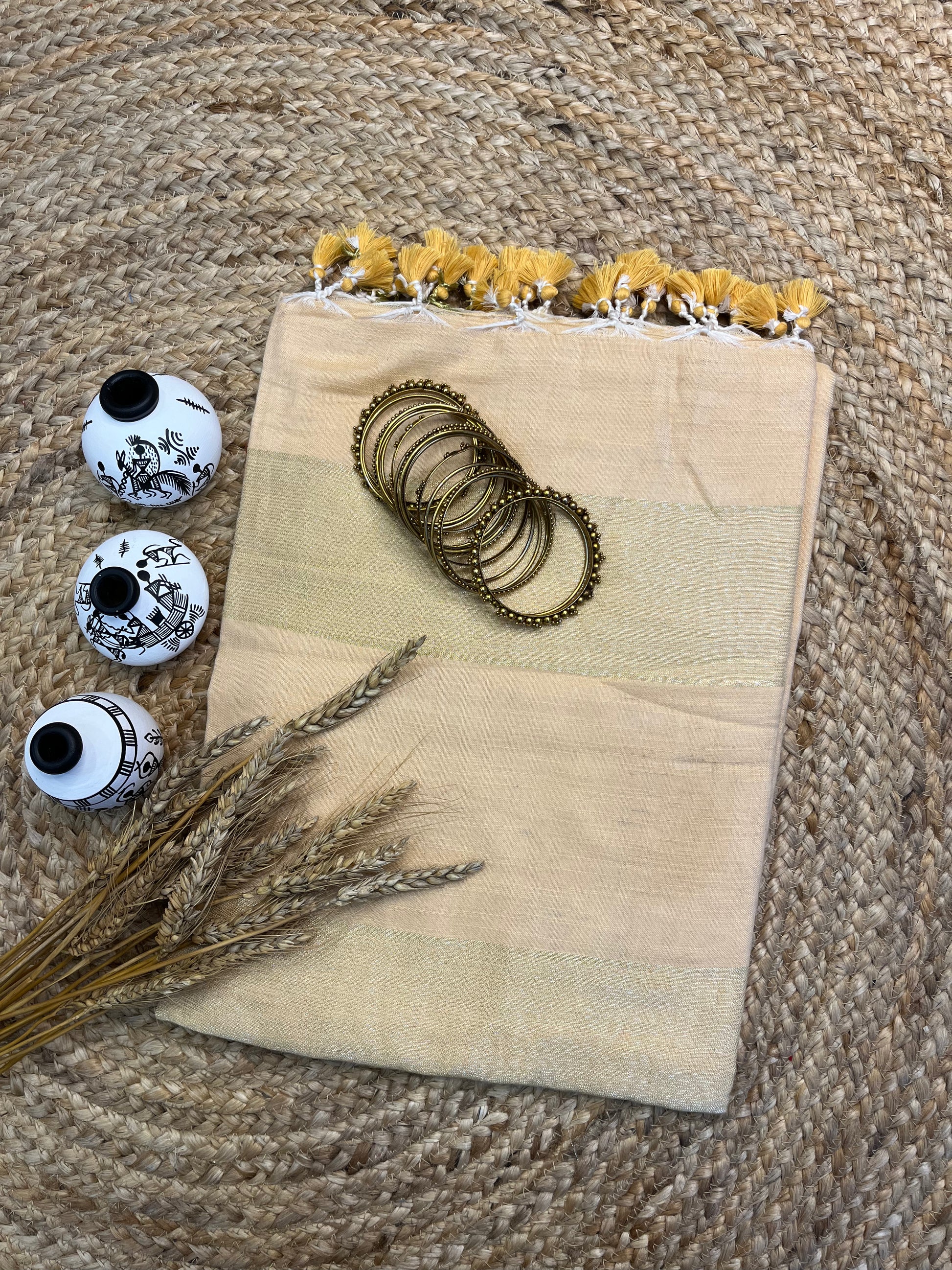 Tranquil Linen Saree - WEVOW