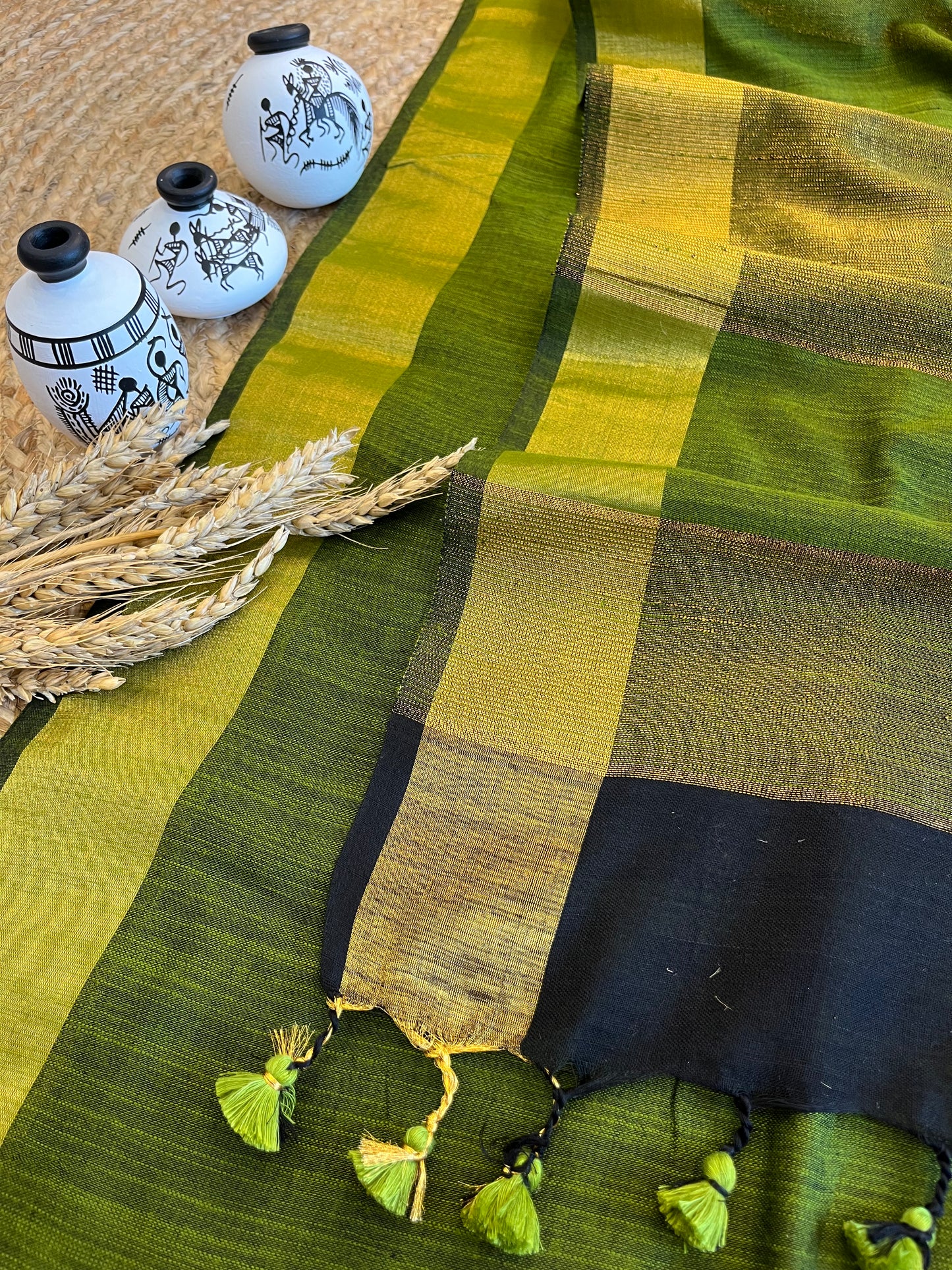 Sunshine and Spice Linen Saree - WEVOW
