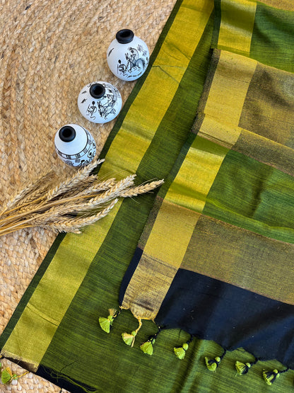 Sunshine and Spice Linen Saree - WEVOW
