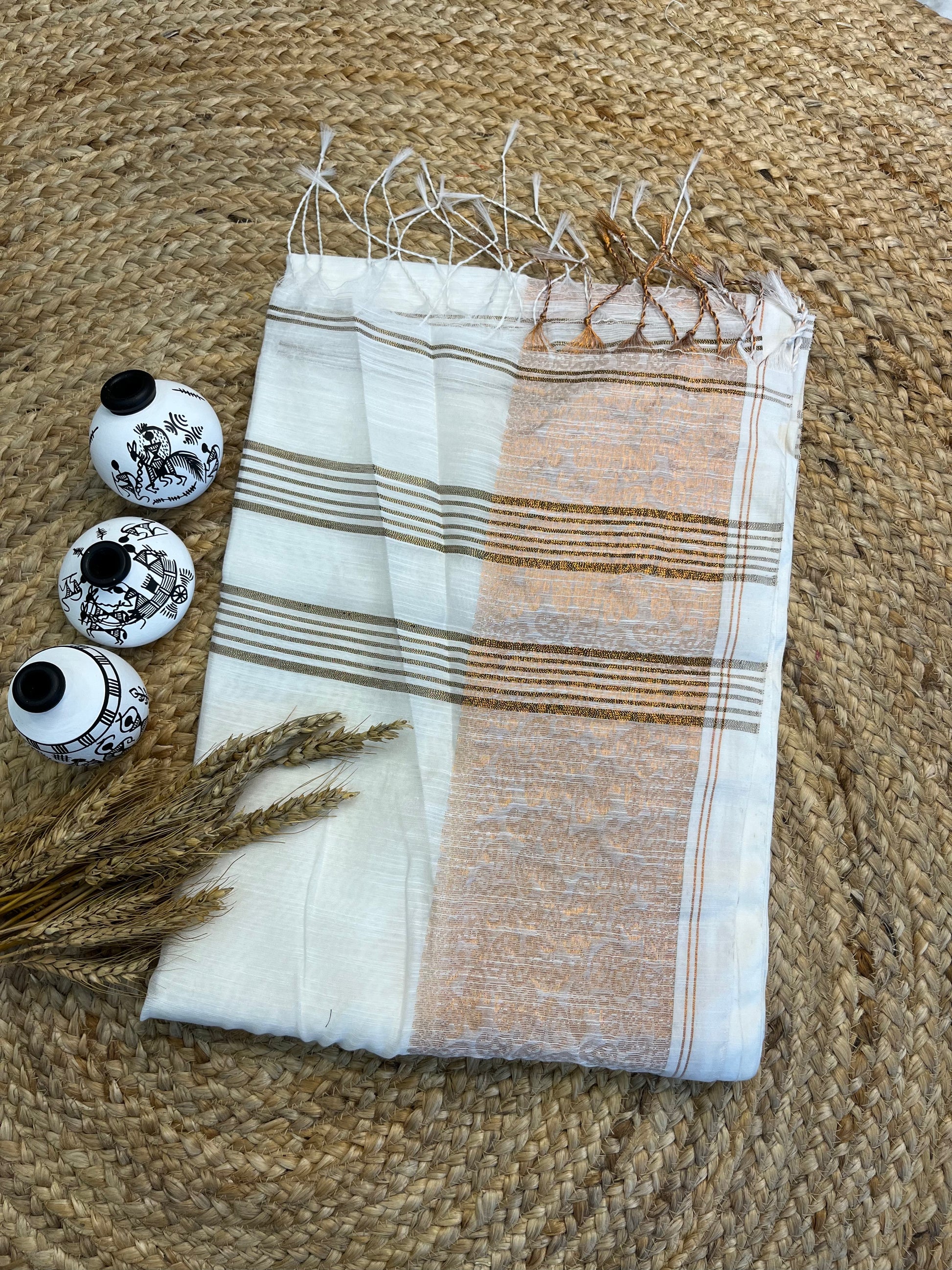 (DEFECT)"Desert Mirage" Cotton Saree - WEVOW