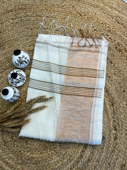 (DEFECT)"Desert Mirage" Cotton Saree - WEVOW