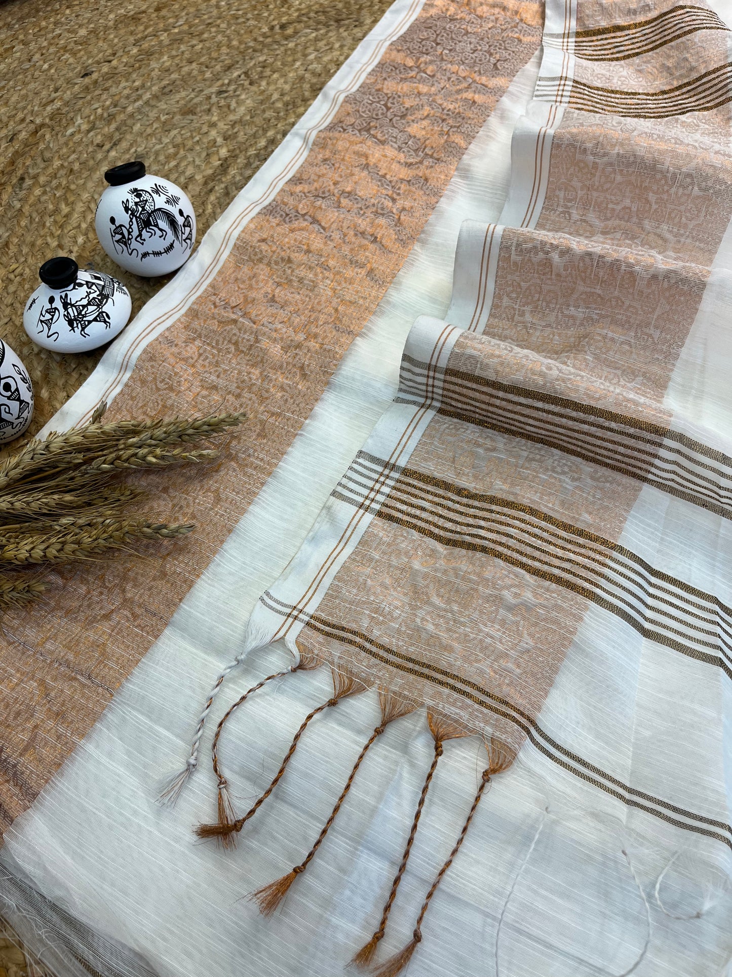 (DEFECT)"Desert Mirage" Cotton Saree - WEVOW