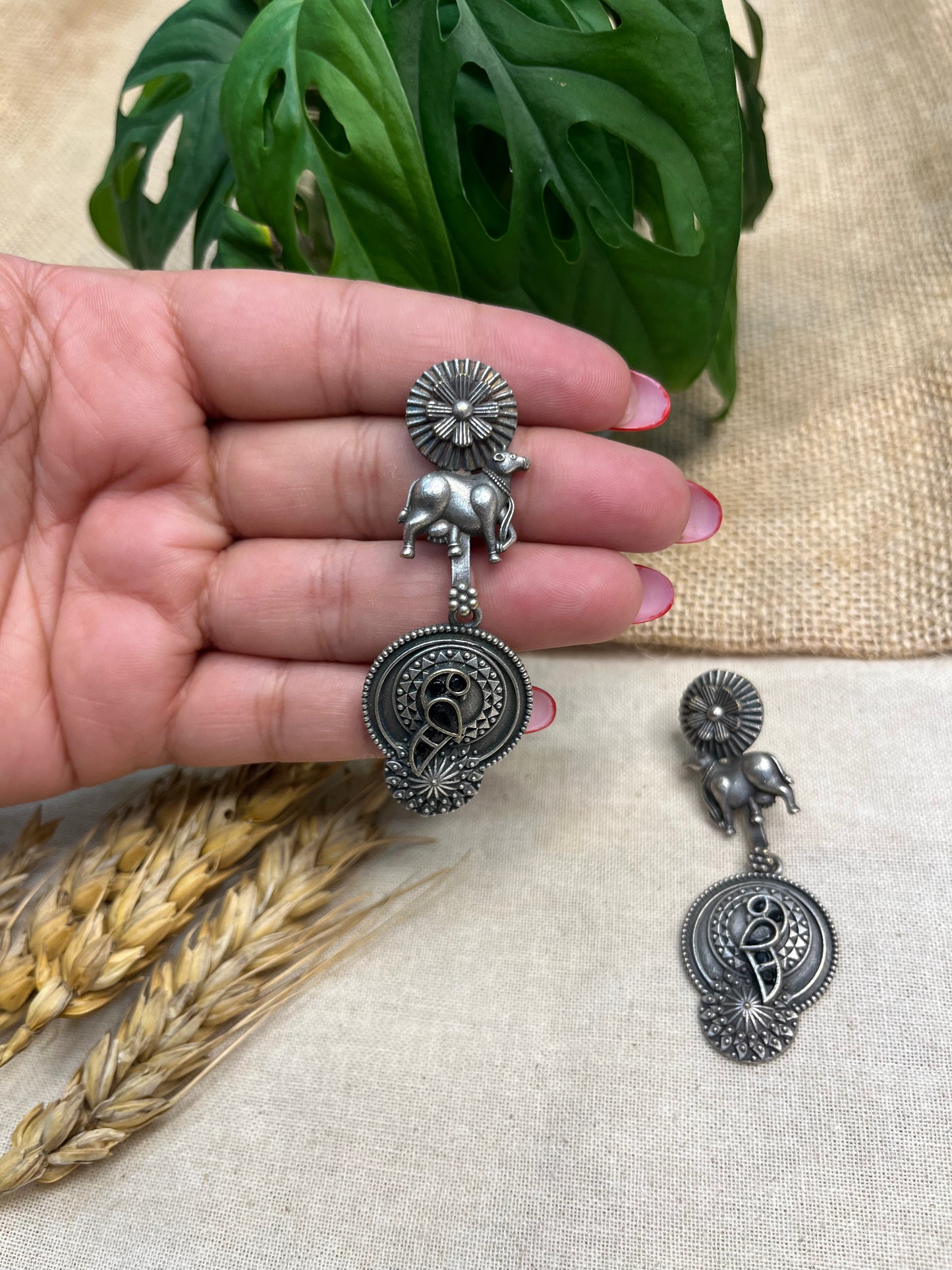 Silver Floral Drop Earrings - WEVOW