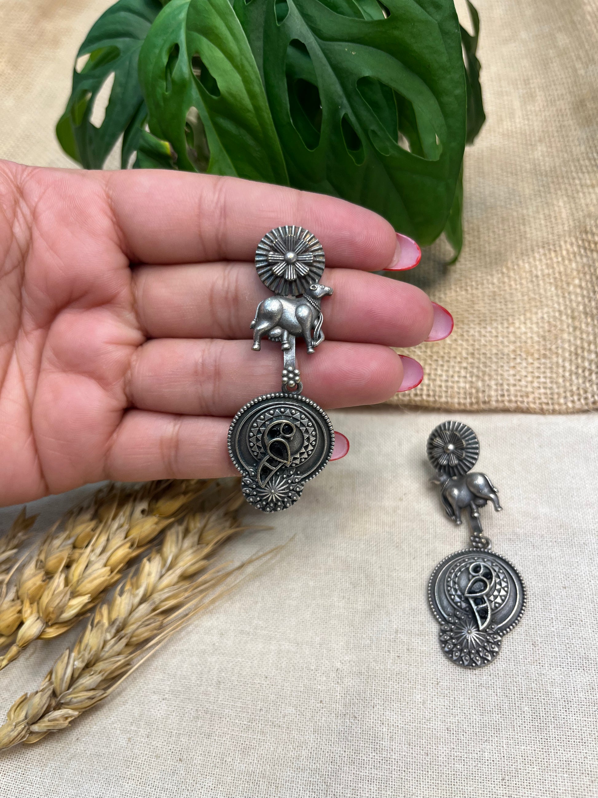 Silver Floral Drop Earrings - WEVOW
