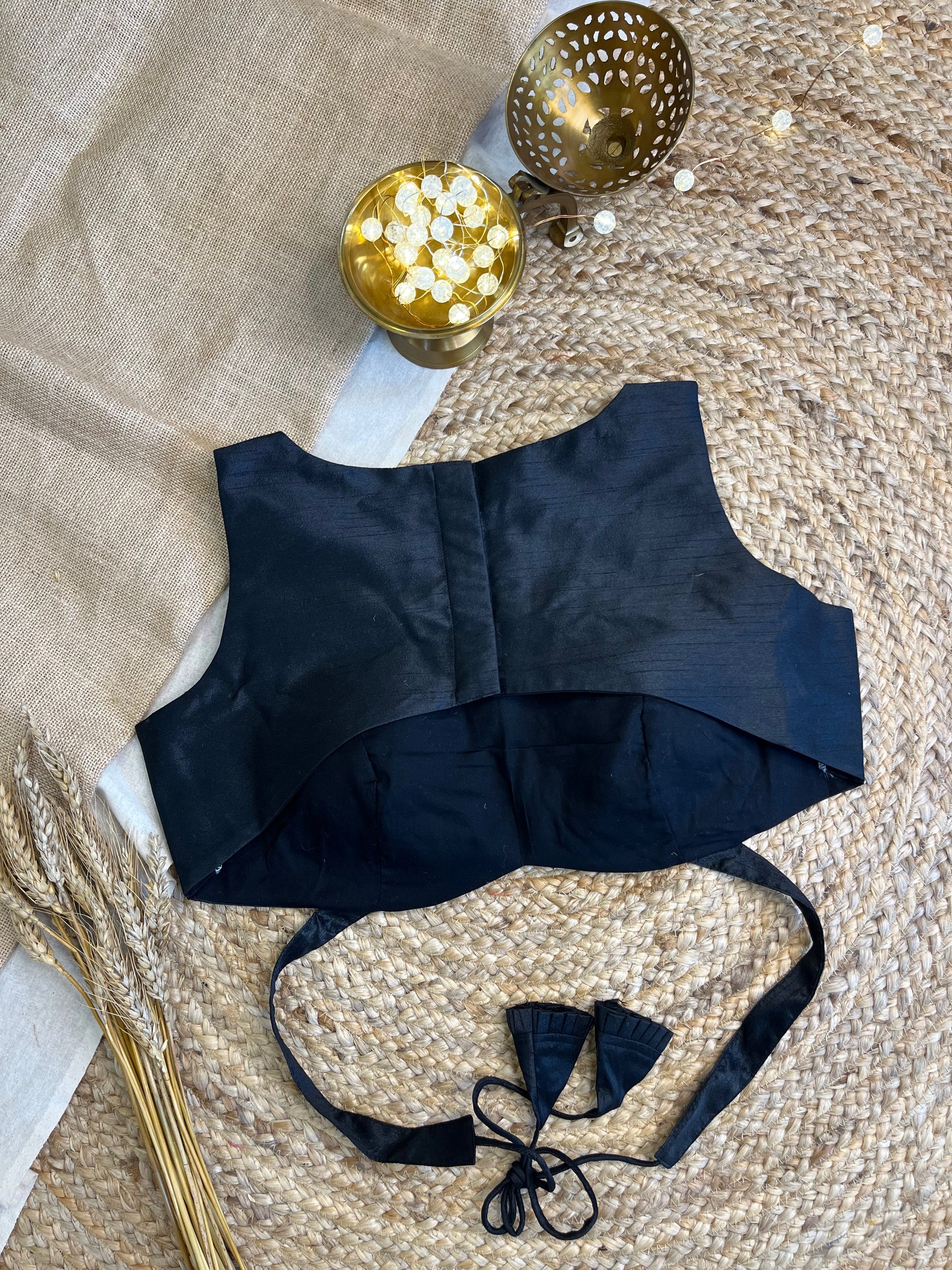 Noir Elegance Backless Blouse - WEVOW