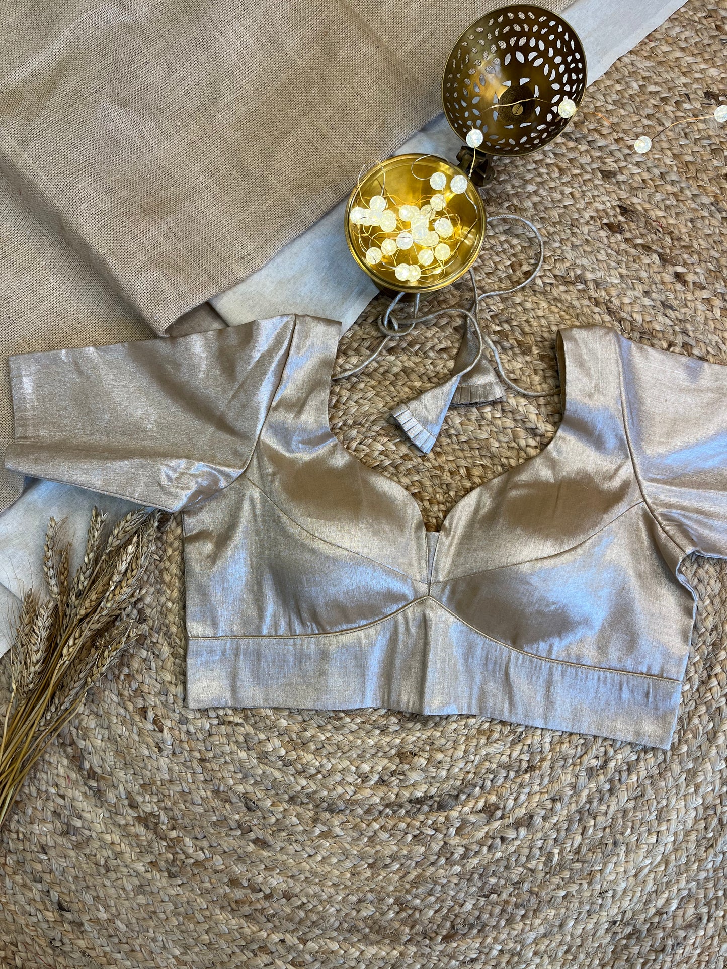 Champagne Silver Shimmer Tissue Blouse - WEVOW