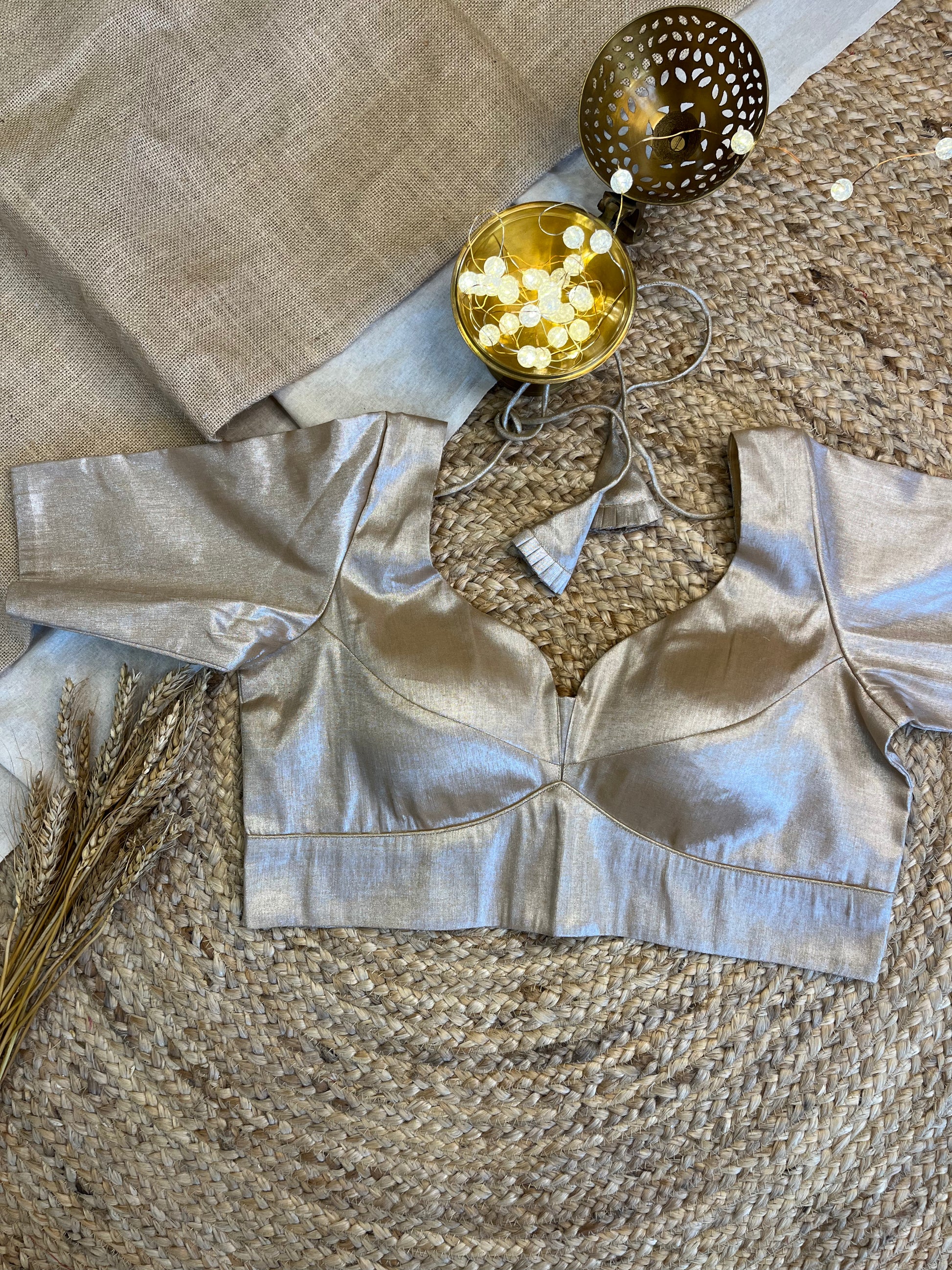 Champagne Silver Shimmer Tissue Blouse - WEVOW