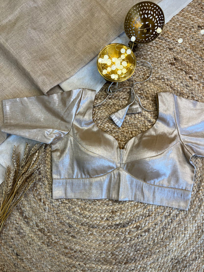 Champagne Silver Shimmer Tissue Blouse - WEVOW