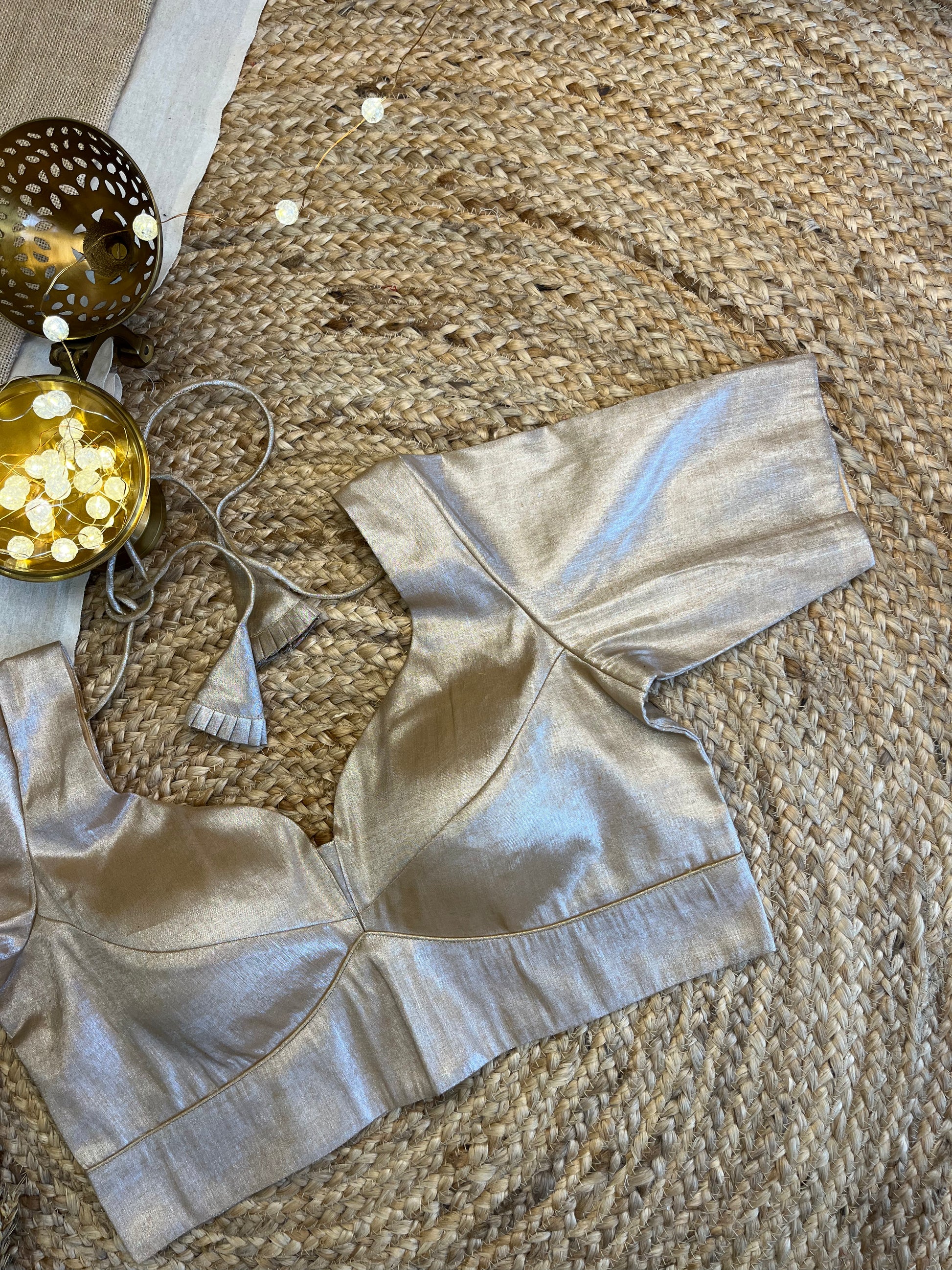 Champagne Silver Shimmer Tissue Blouse - WEVOW
