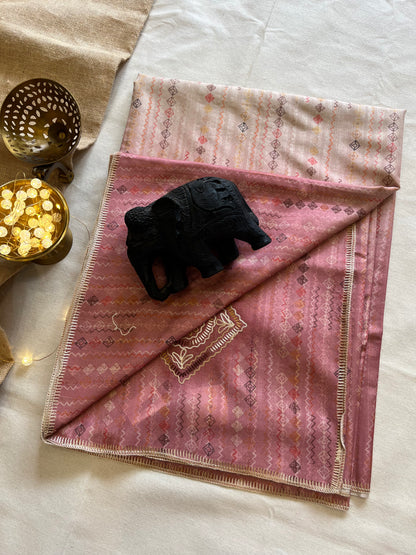 Elegant Tussar Embroidery Saree – Handcrafted Beauty