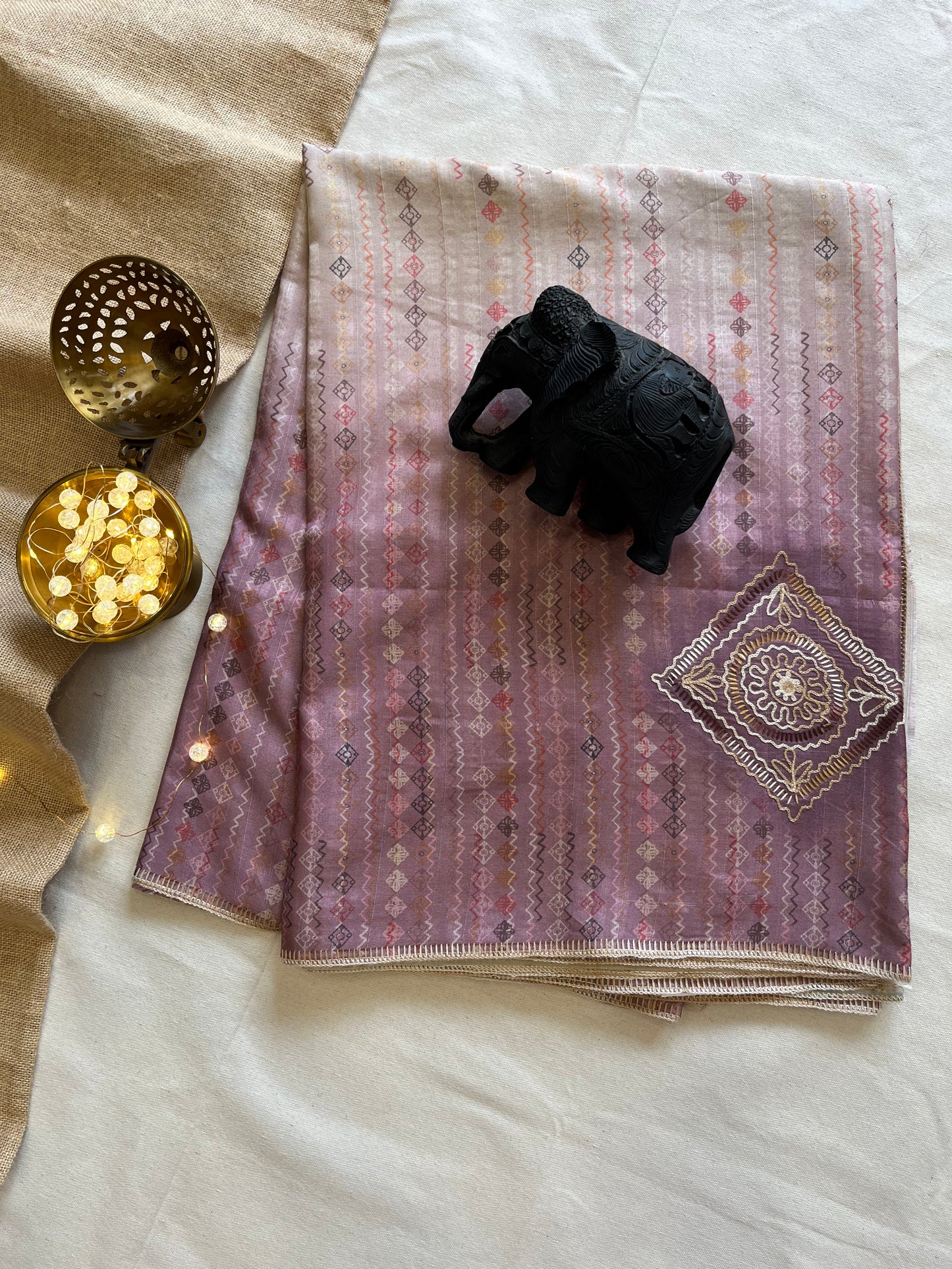 Classic Tussar Embroidery Saree – Artisan’s Pride