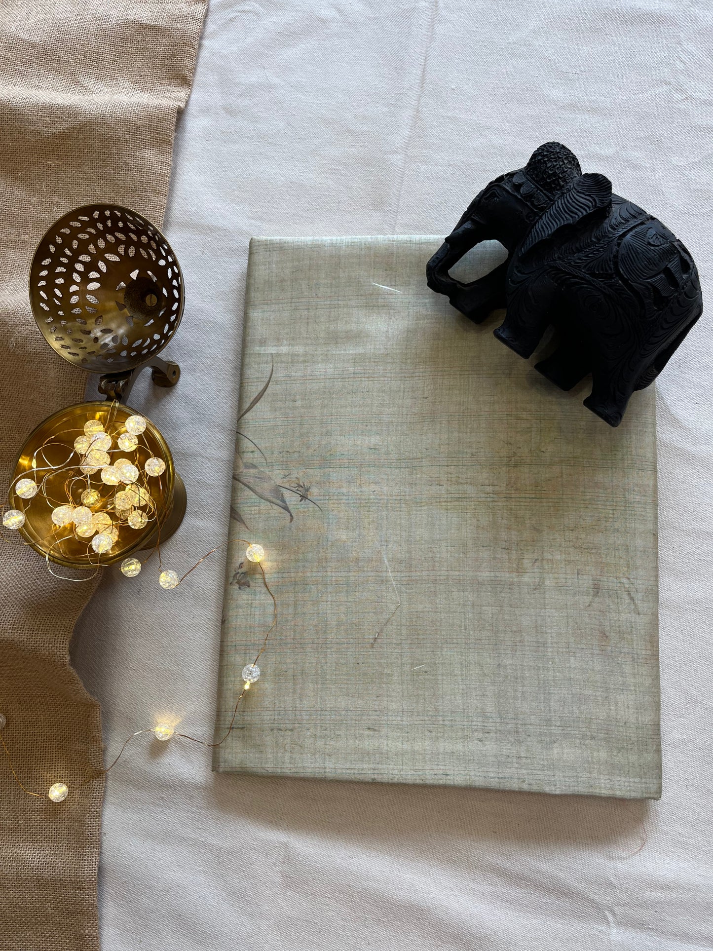 Classic Tussar Silk Saree with Intricate Parsi Thread Embroidery