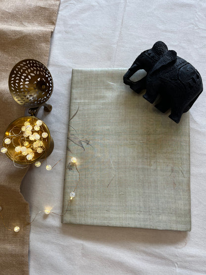 Classic Tussar Silk Saree with Intricate Parsi Thread Embroidery