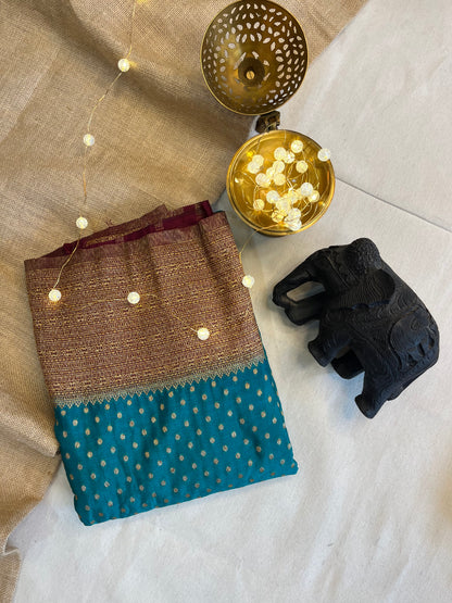 Elegant Buta Silk Saree with Antique Zari Border