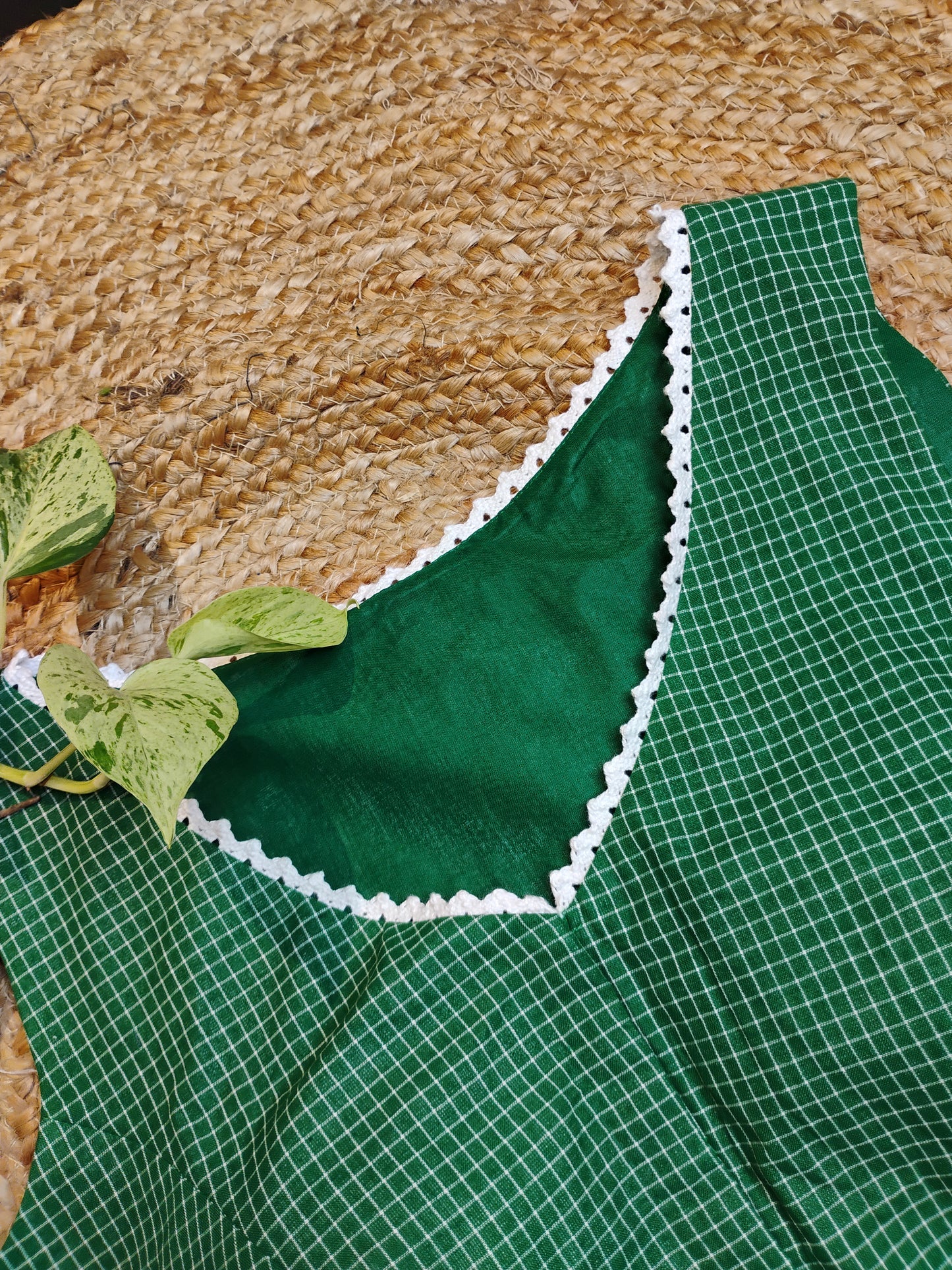 Cotton Jacquard Sleeveless Padded Blouse with Embroidery – Summer Friendly Designer Blouse