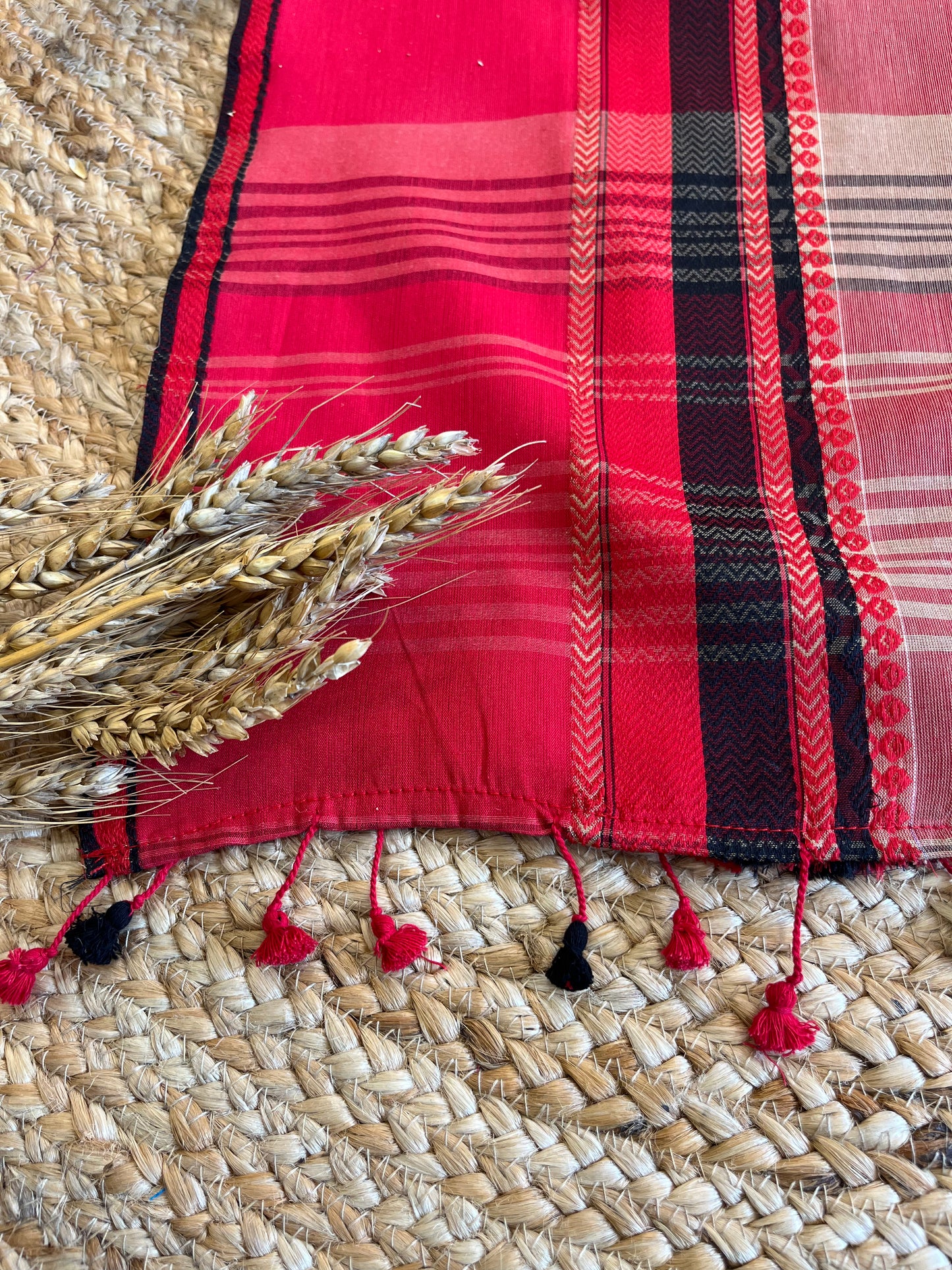 Scarlet Serenity Cotton Saree - WEVOW