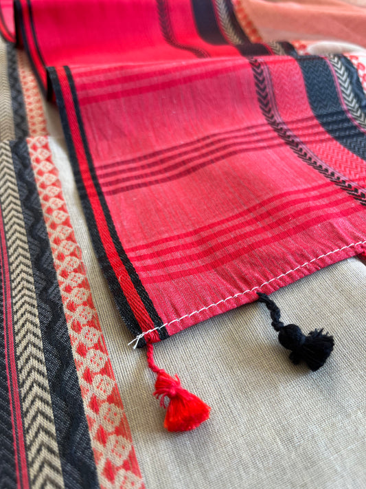 Crimson Rhapsody Cotton Saree - WEVOW