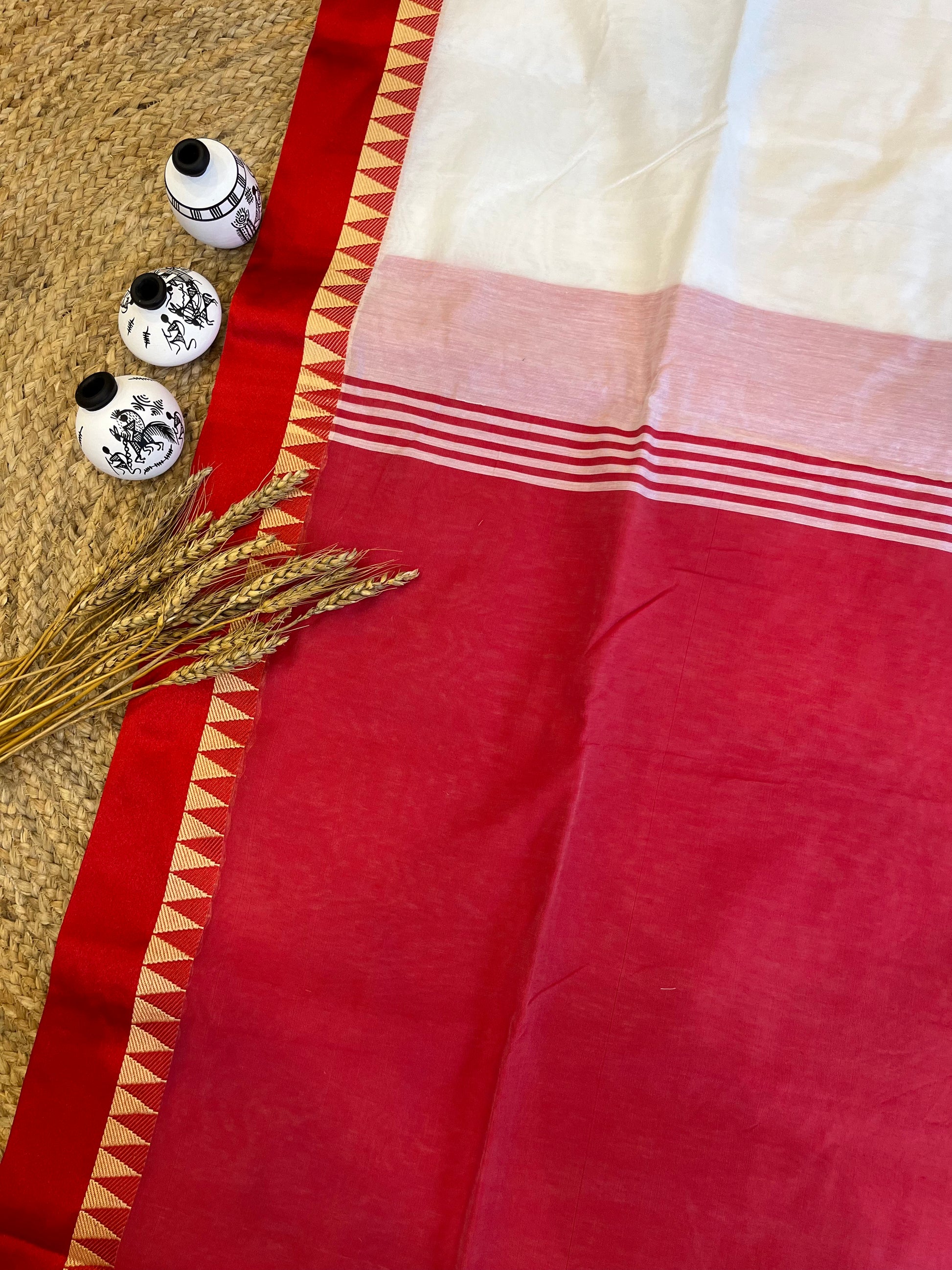 Festive Fiesta Linen Jamdani Saree - WEVOW