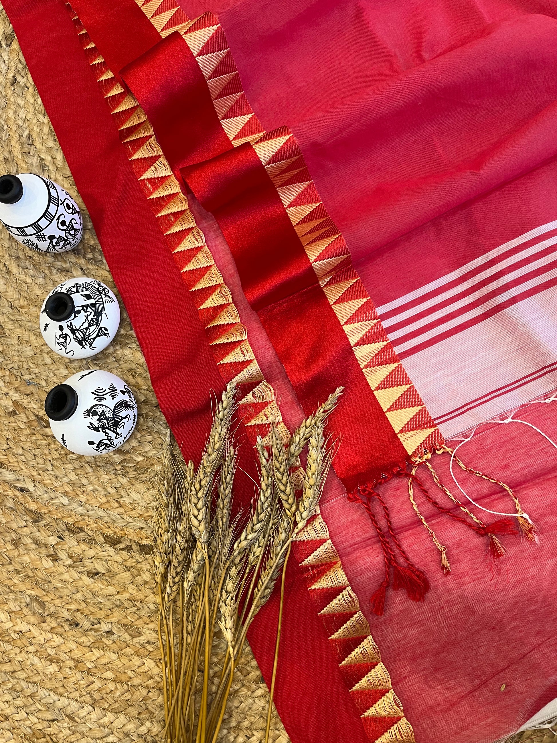 Festive Fiesta Linen Jamdani Saree - WEVOW