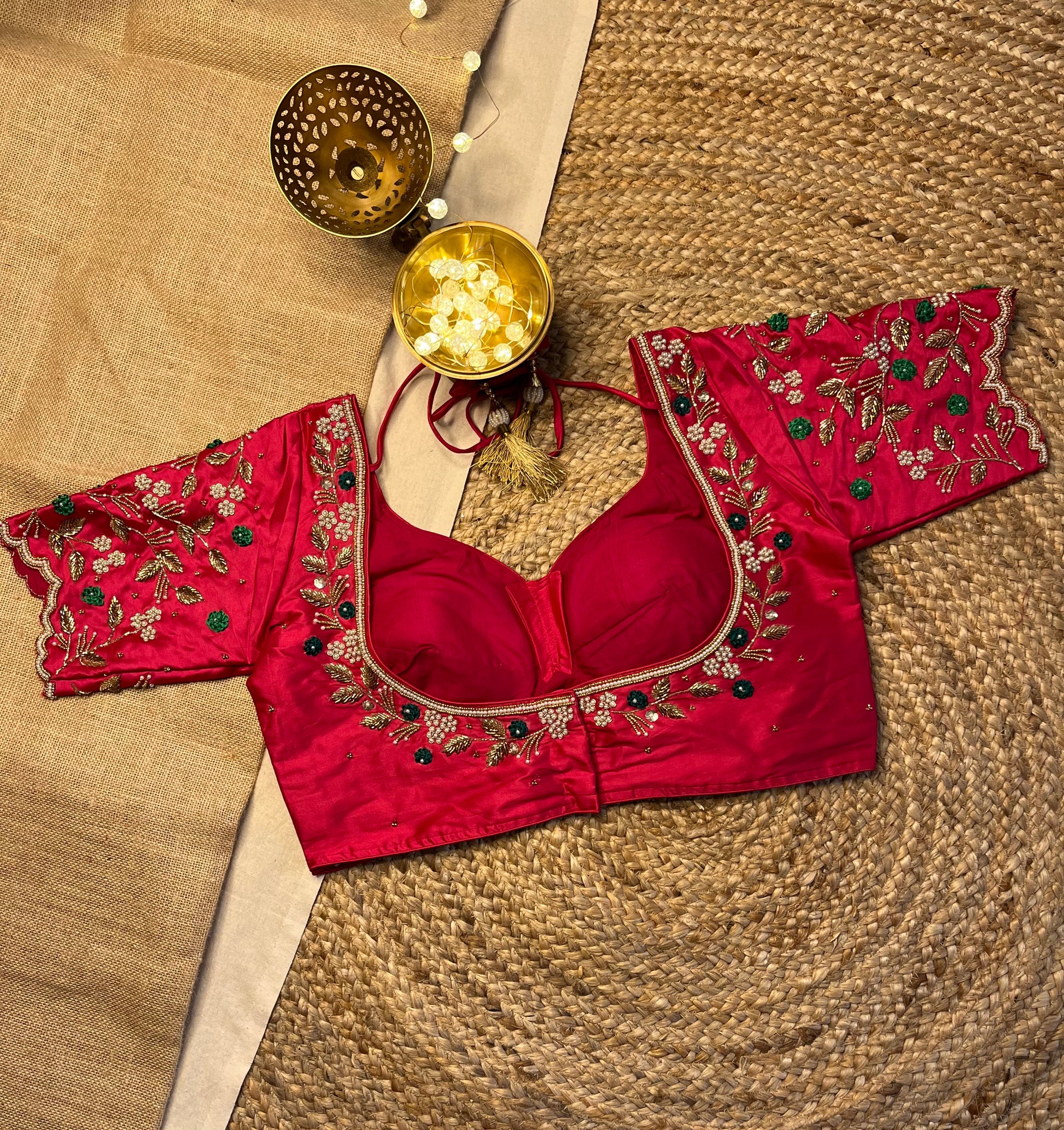 Elegant Handcrafted Pink Bridal Blouse - WEVOW