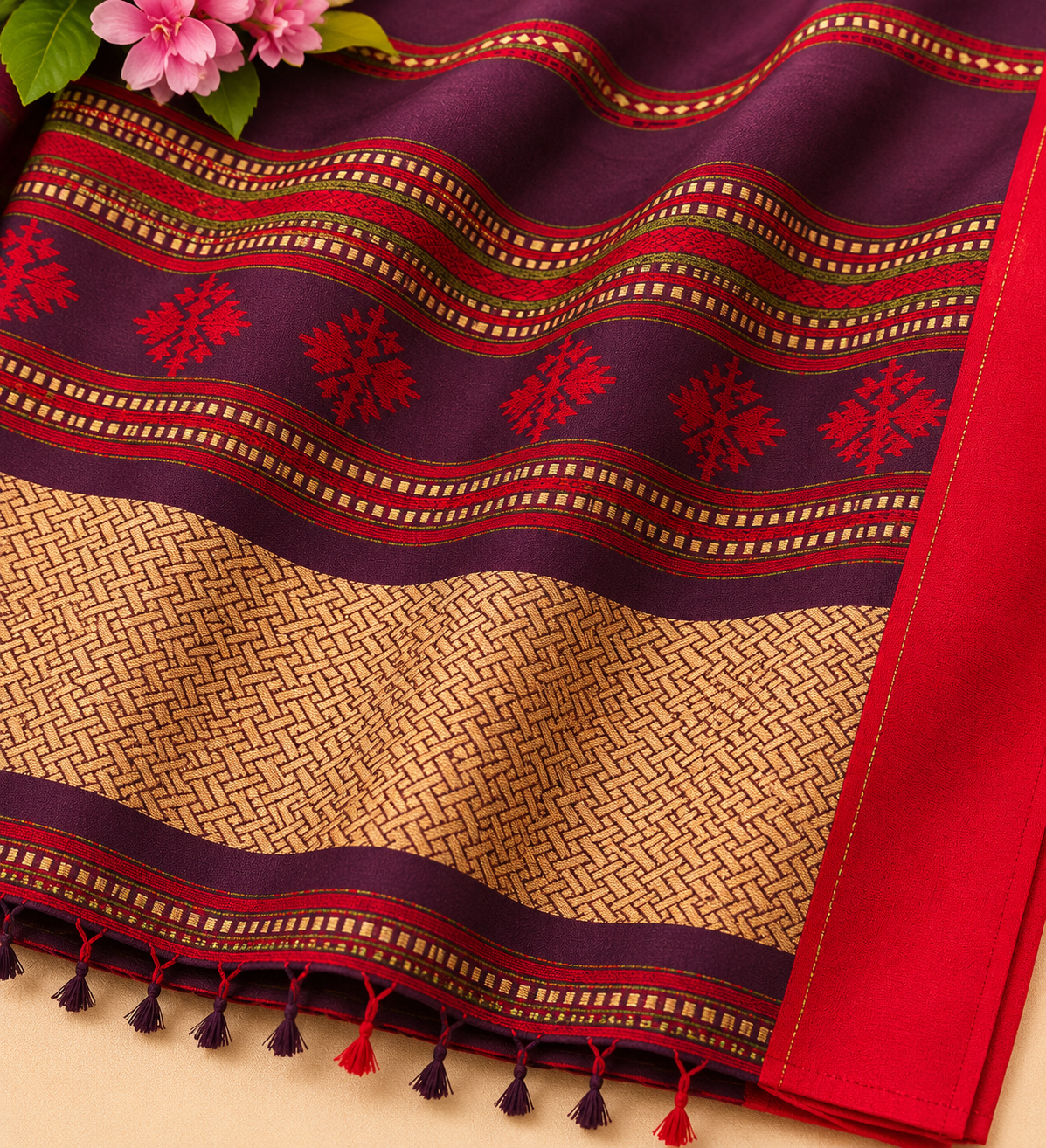 Elegant Goinshia Khadi Handwoven Saree