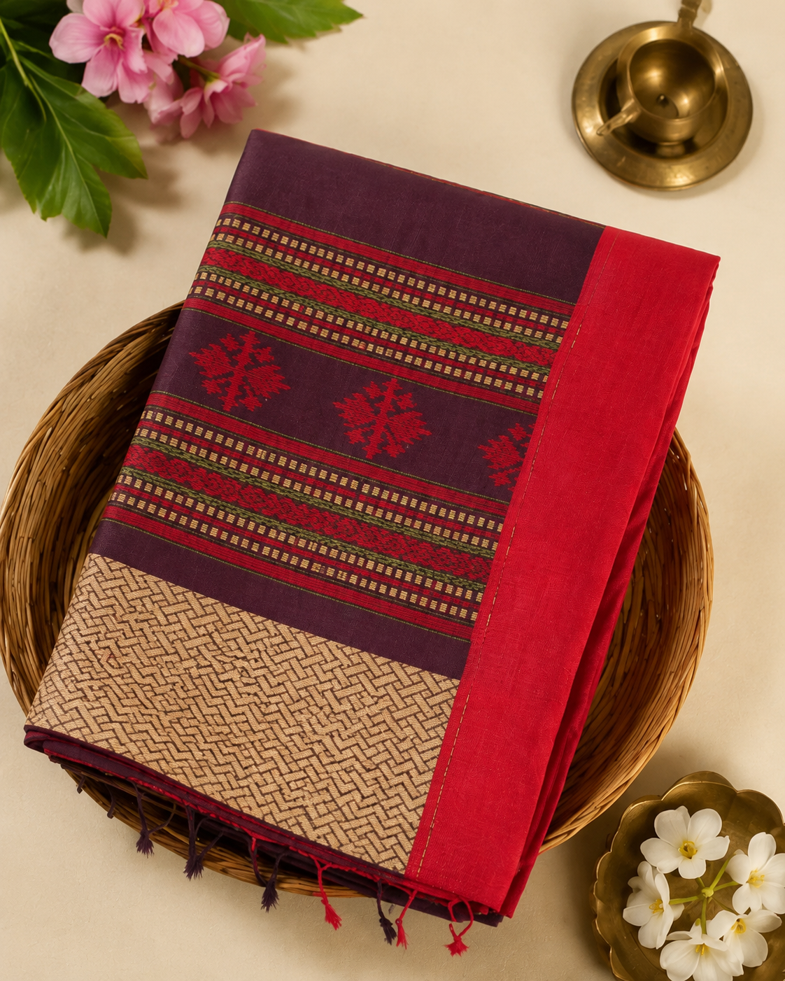 Elegant Goinshia Khadi Handwoven Saree