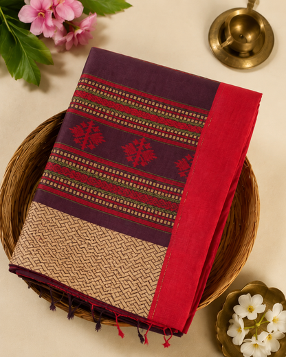 Elegant Goinshia Khadi Handwoven Saree