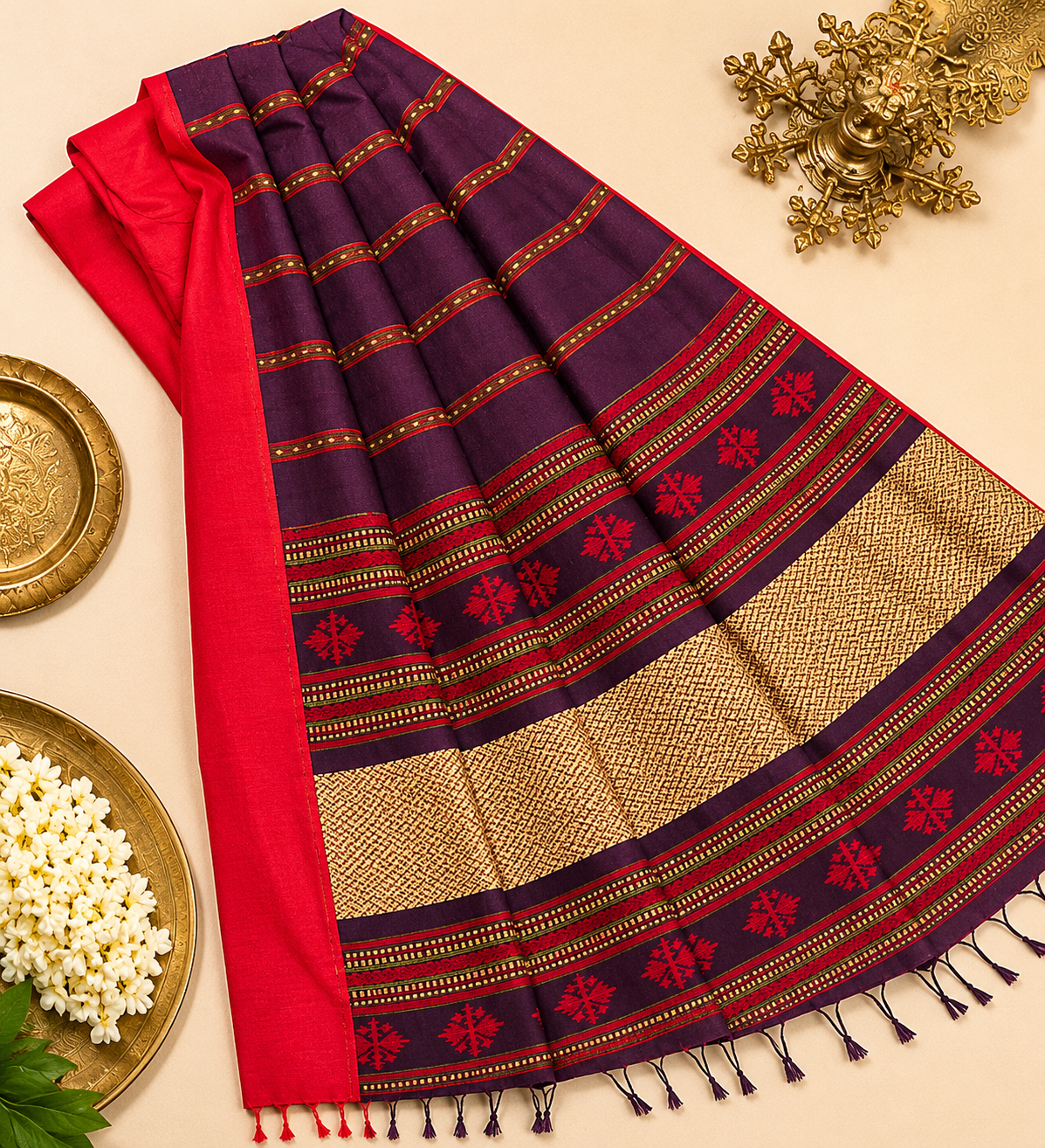 Elegant Goinshia Khadi Handwoven Saree