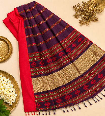 Elegant Goinshia Khadi Handwoven Saree